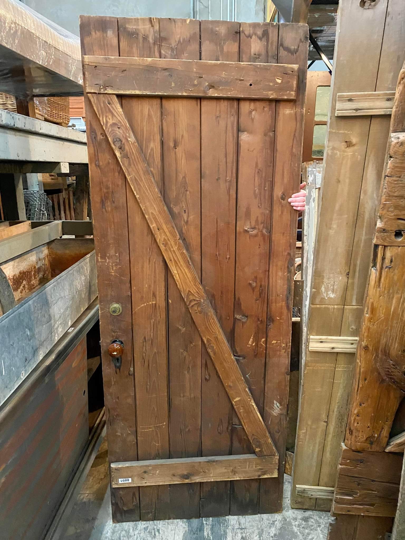 Picked up this old farm door from an architectural salvage warehouse