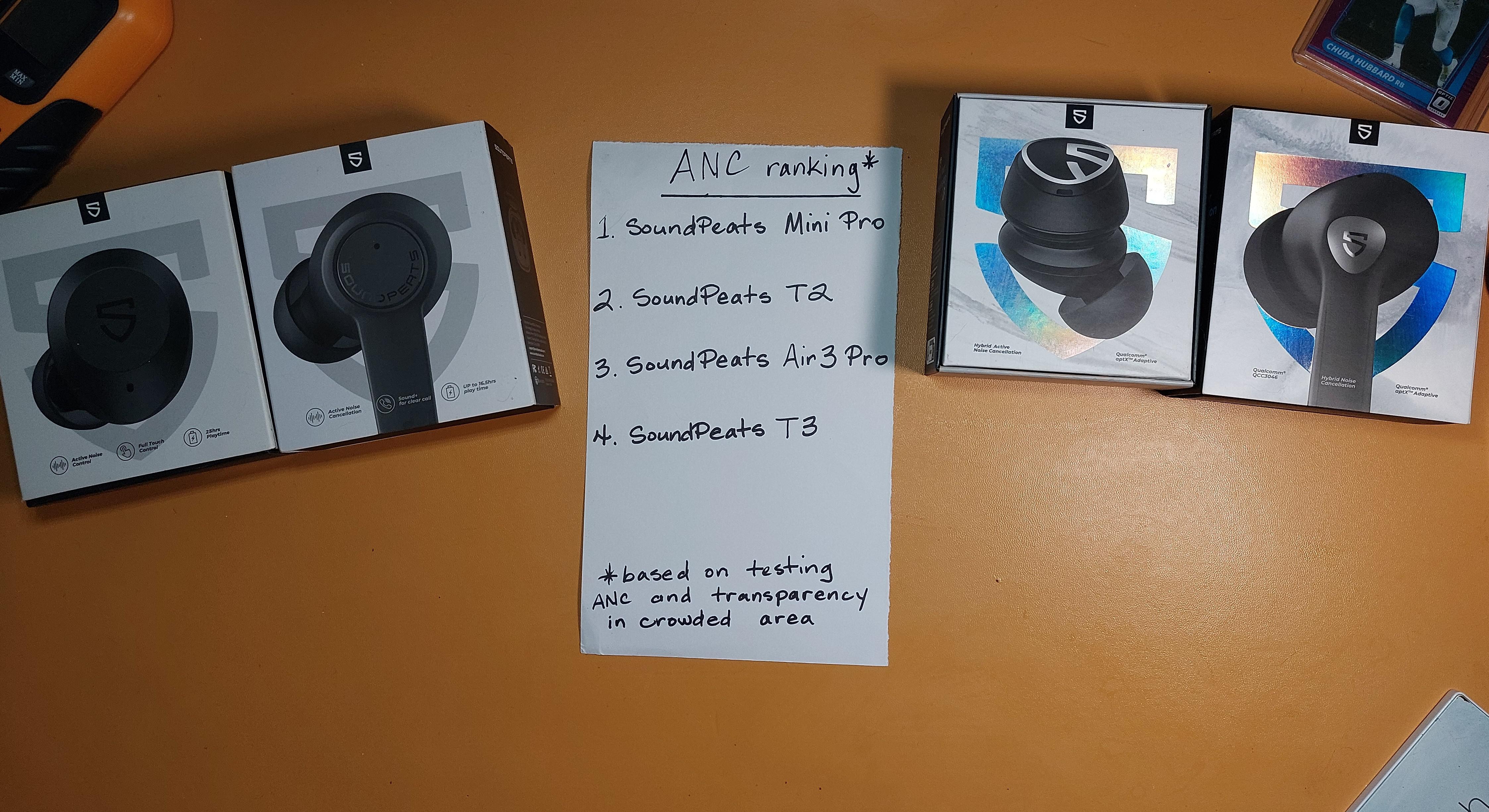 My ranking of the 4 ANC earbuds made by SoundPeats Earbuds