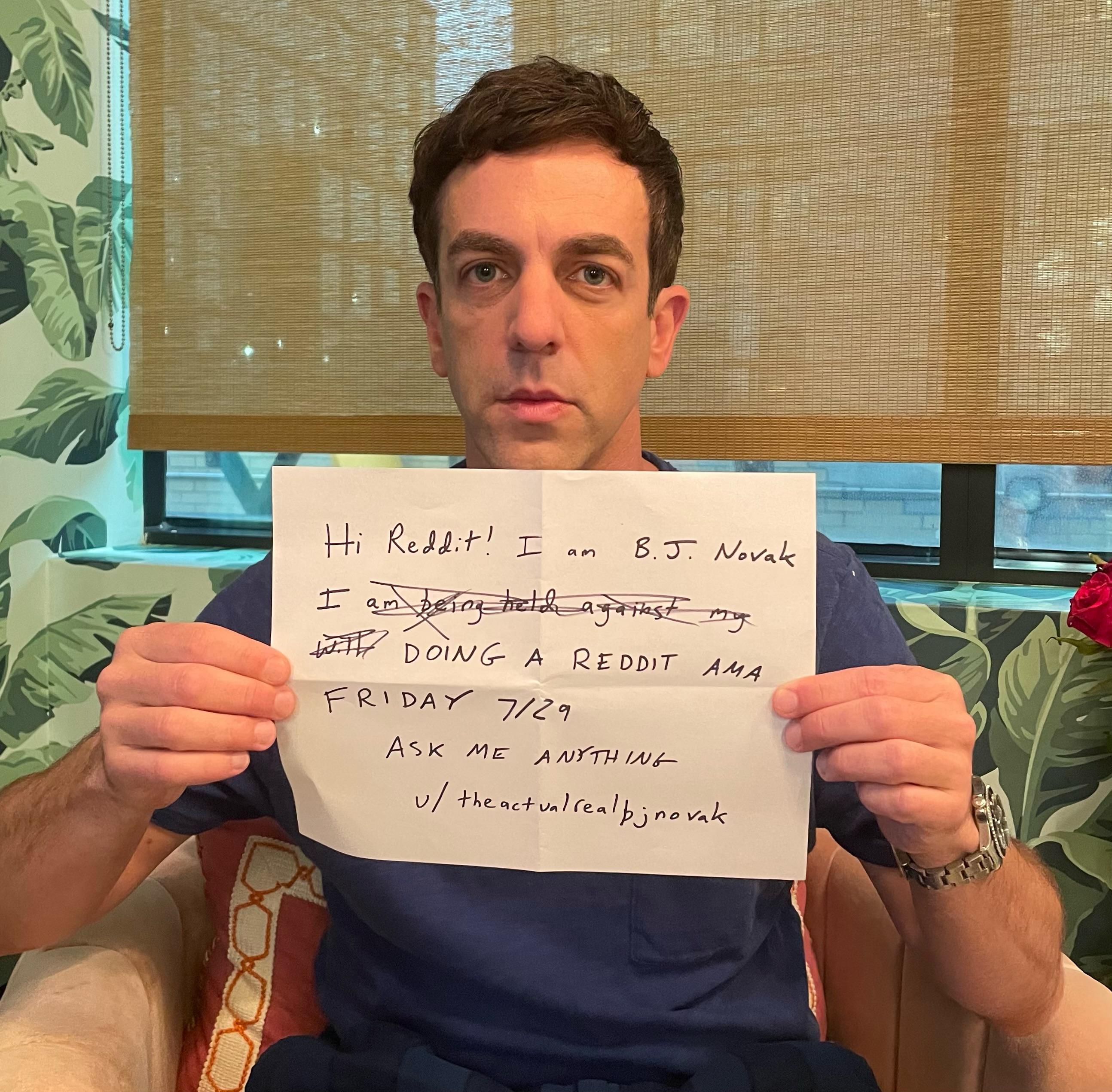 I am B.J. Novak. I wrote, directed, and starred in my new film