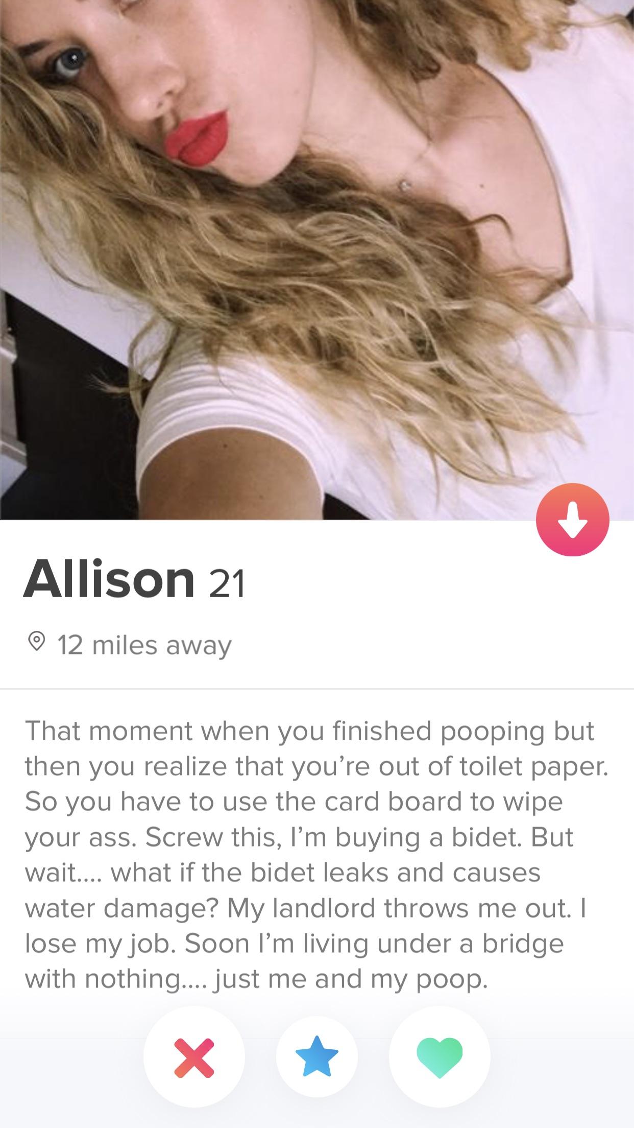 What a shitty bio Tinder