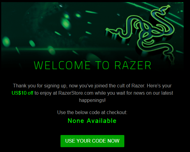 Best Coupon Code Ever r/razer