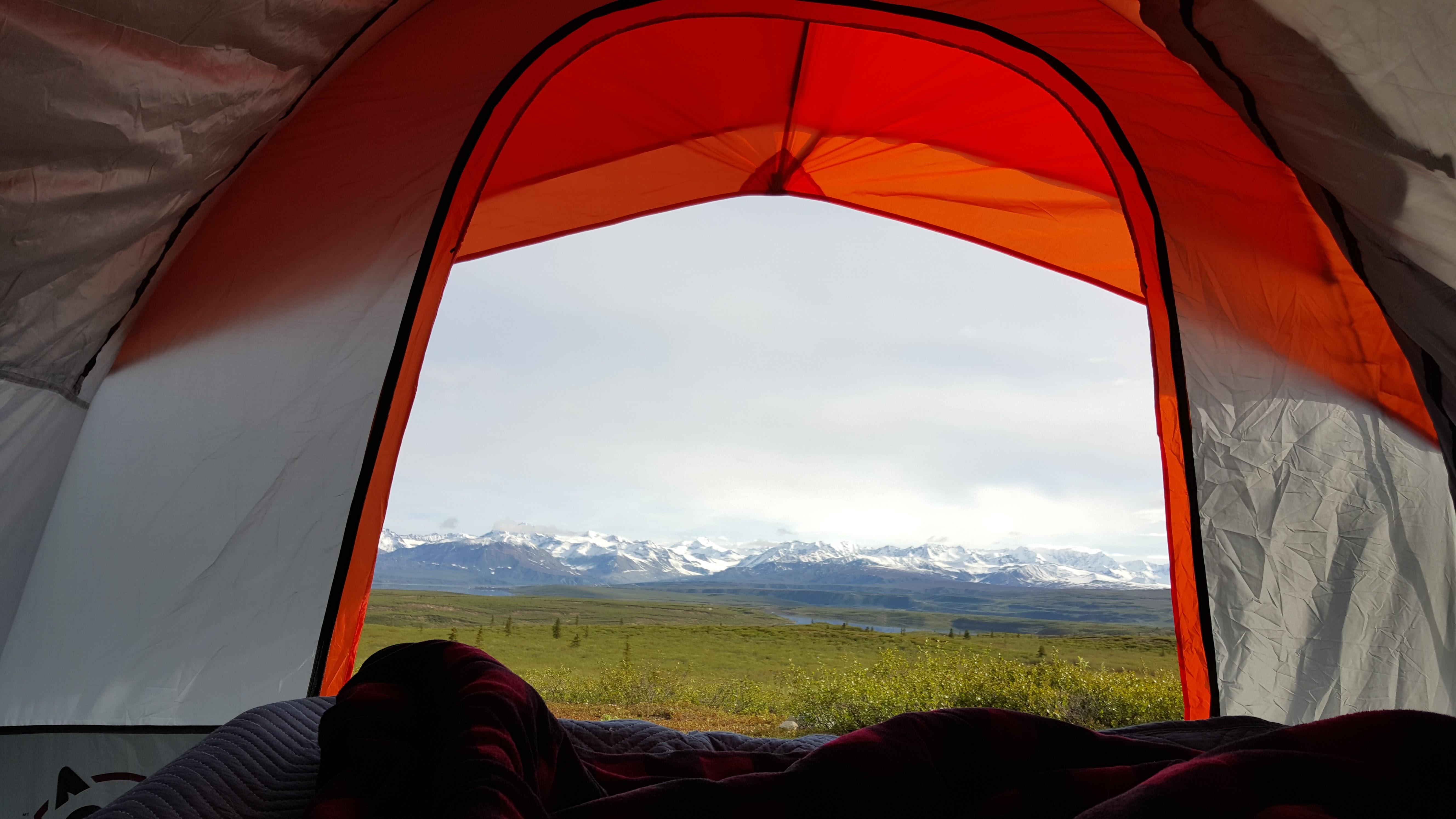 Boondocking off the Denali Highway. Good morning, Alaska! r/camping