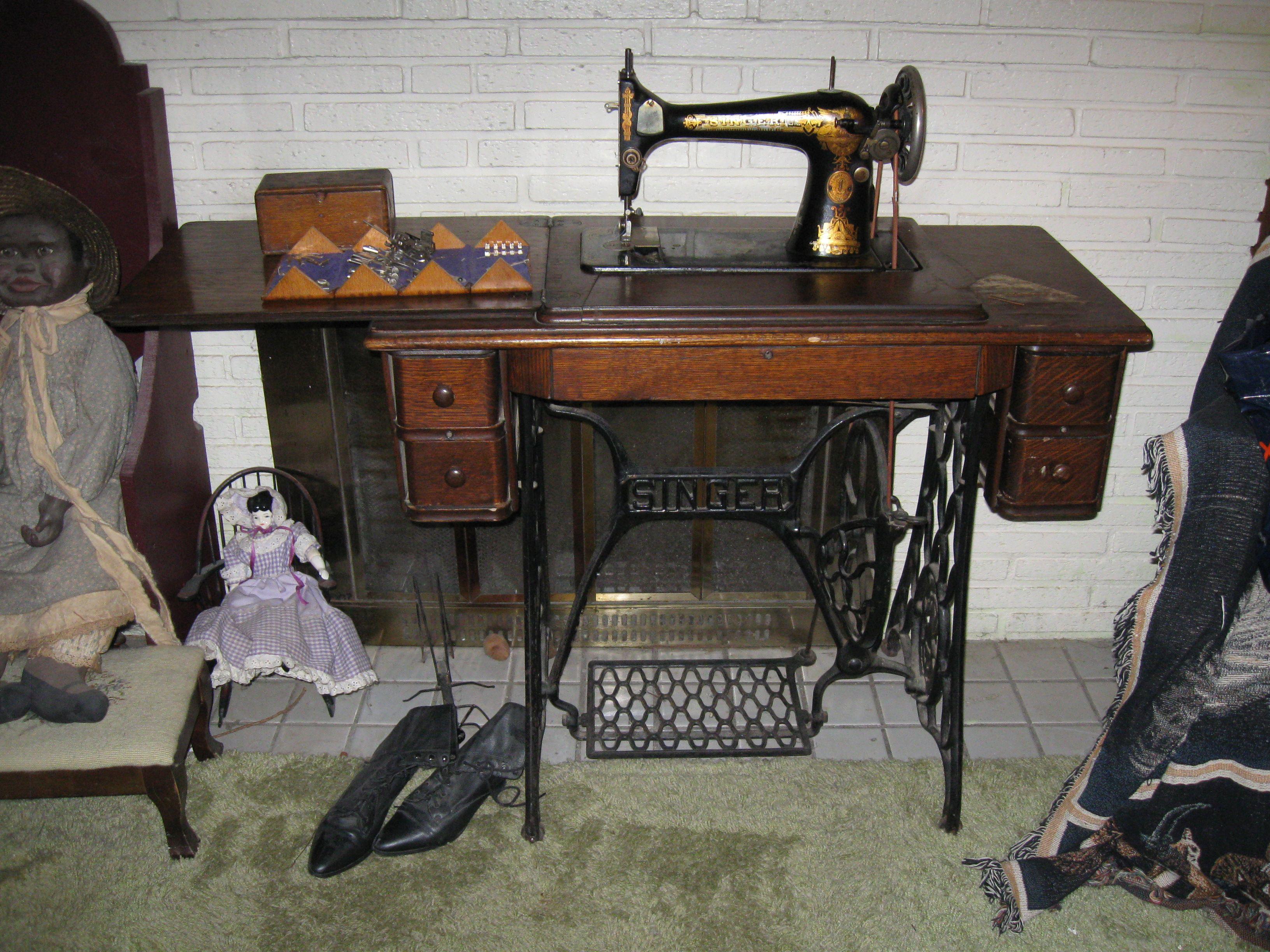 still use great grandmother's sewing machine for thick fabric. r