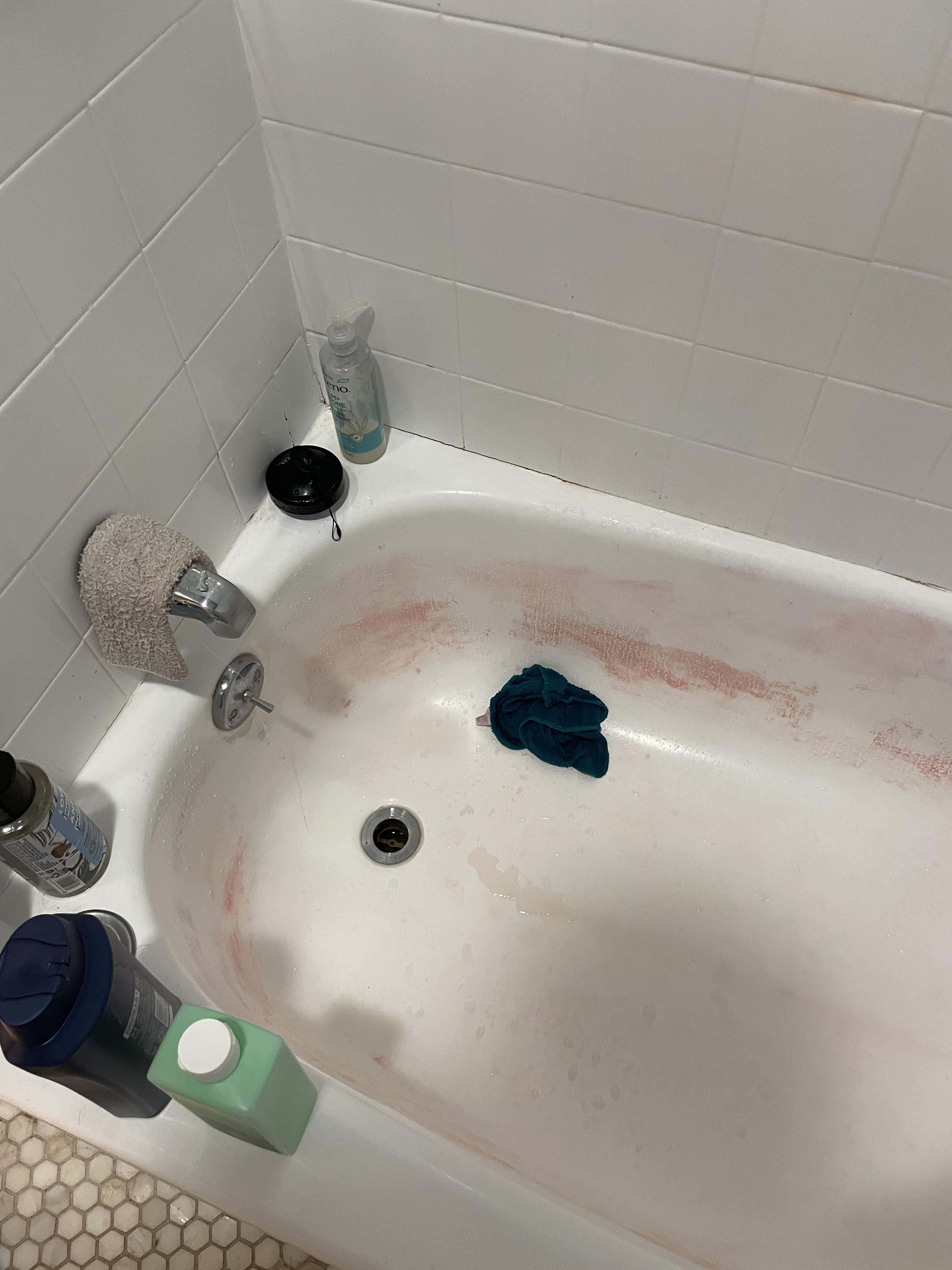 How do I get rid of residue after I used a Lush bath bomb? r