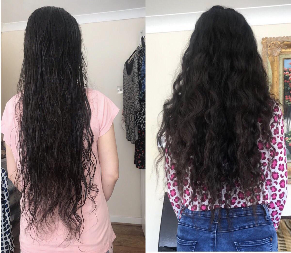 Freshly washed hair and when left braided overnight! r/longhair