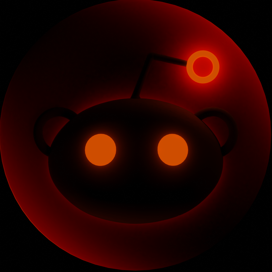 Kinda new blenderer, made the Reddit logo! r/blender
