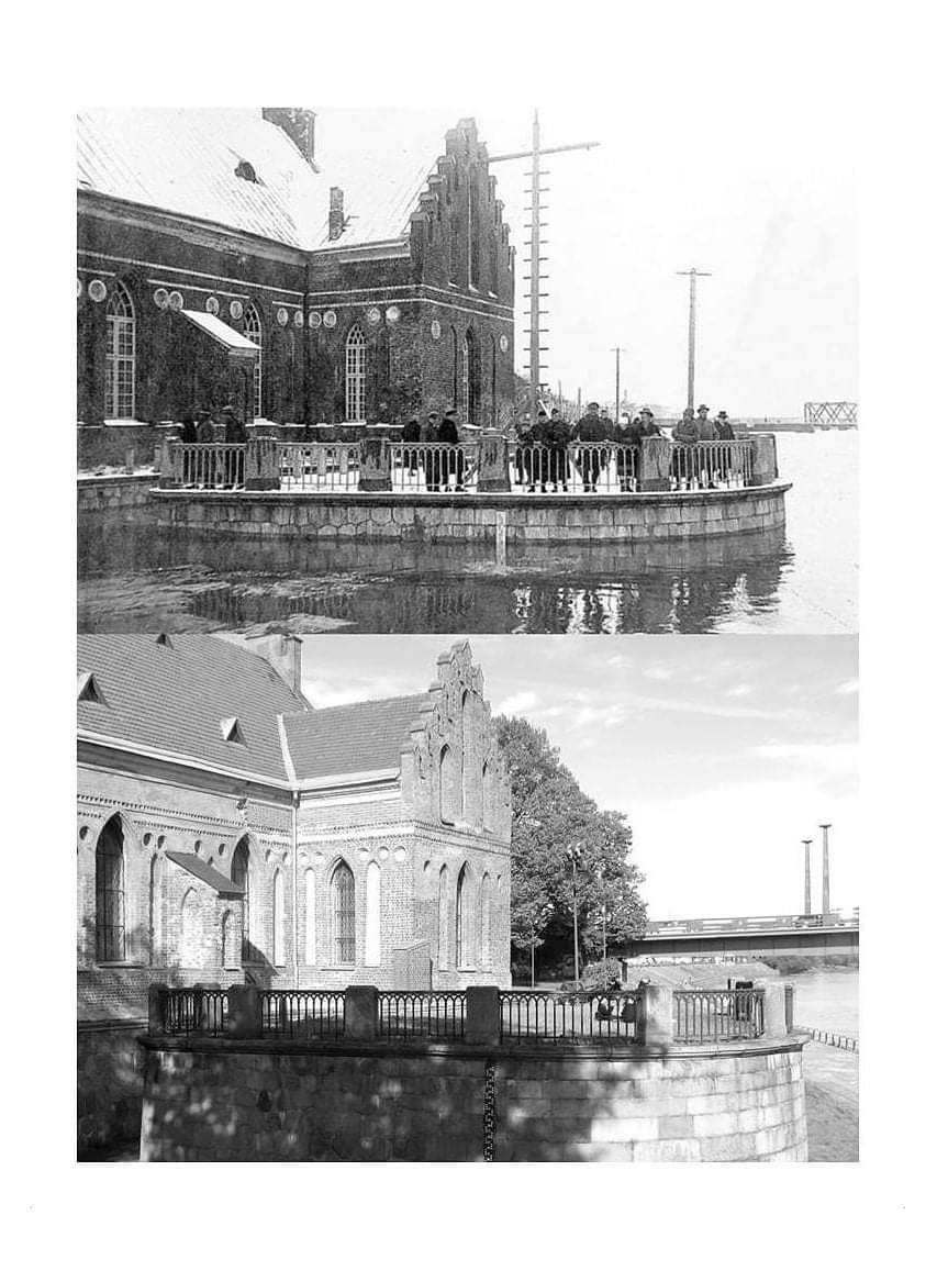 Water level in 1931 and 2015 (Kaunas, Lithuania) Water level dropped