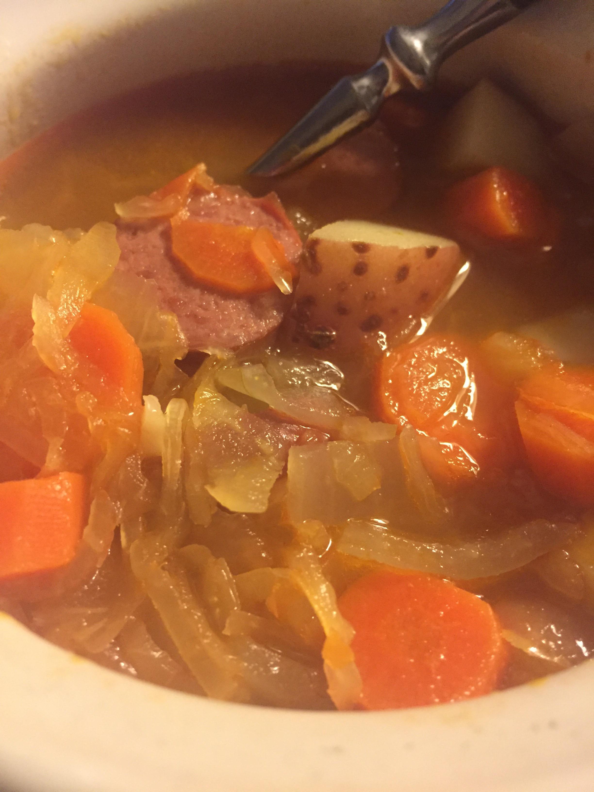 Dinner tonight Polish sauerkraut stew (374c)! r/1200isplenty
