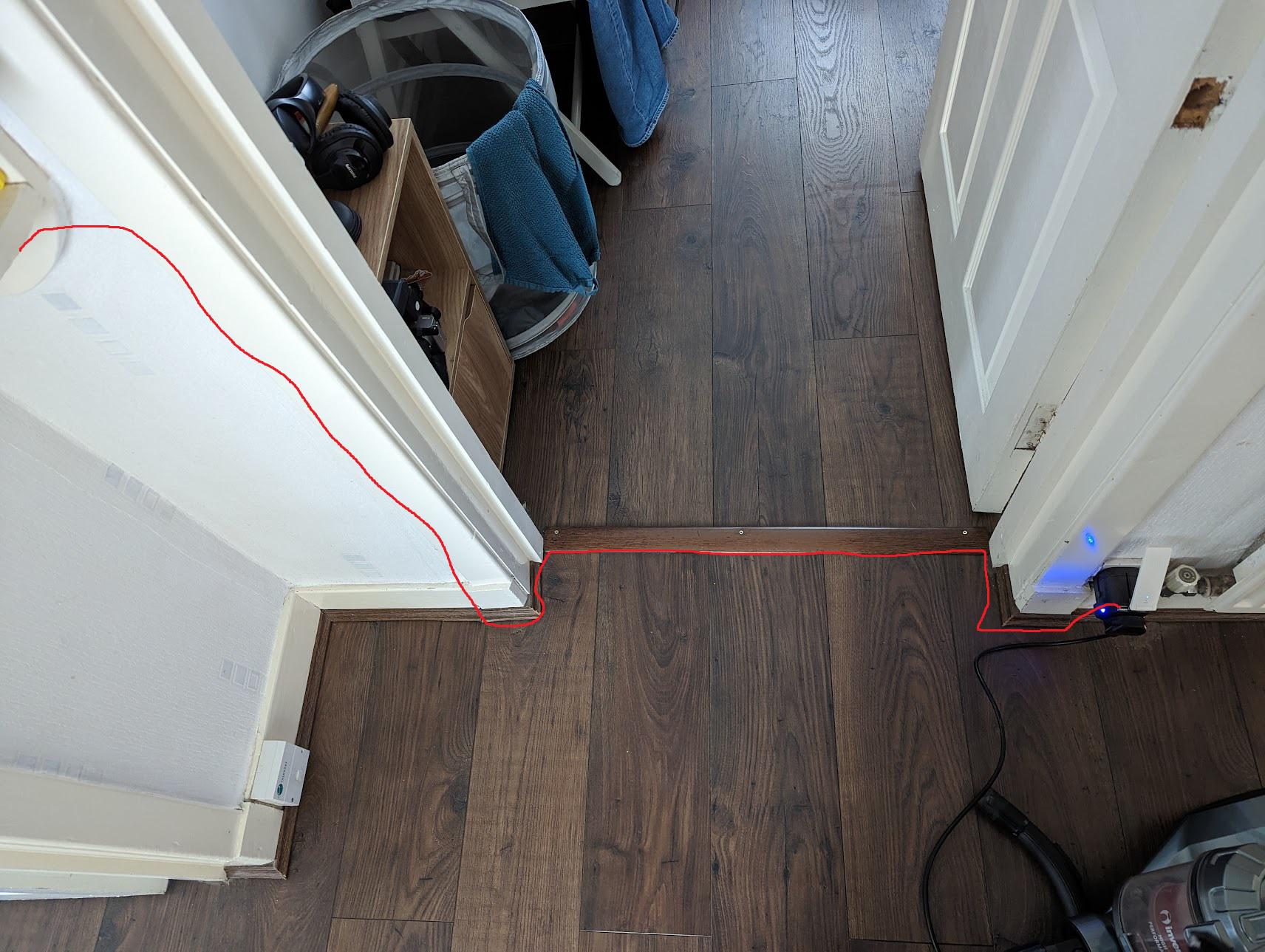 What would be the best and most hidden way to make a cable go along