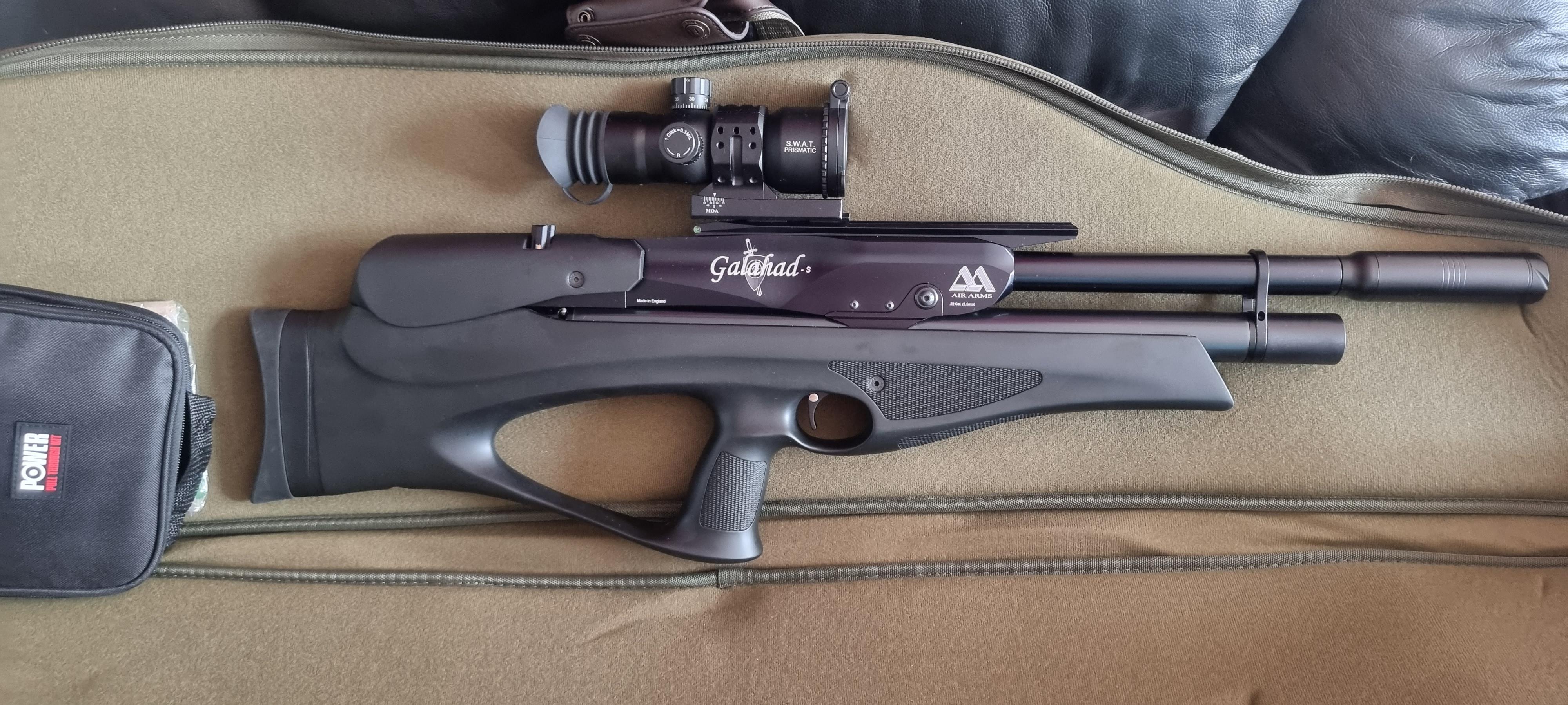 My new scope on the Air Arms Galahad .22 such a great weight balance