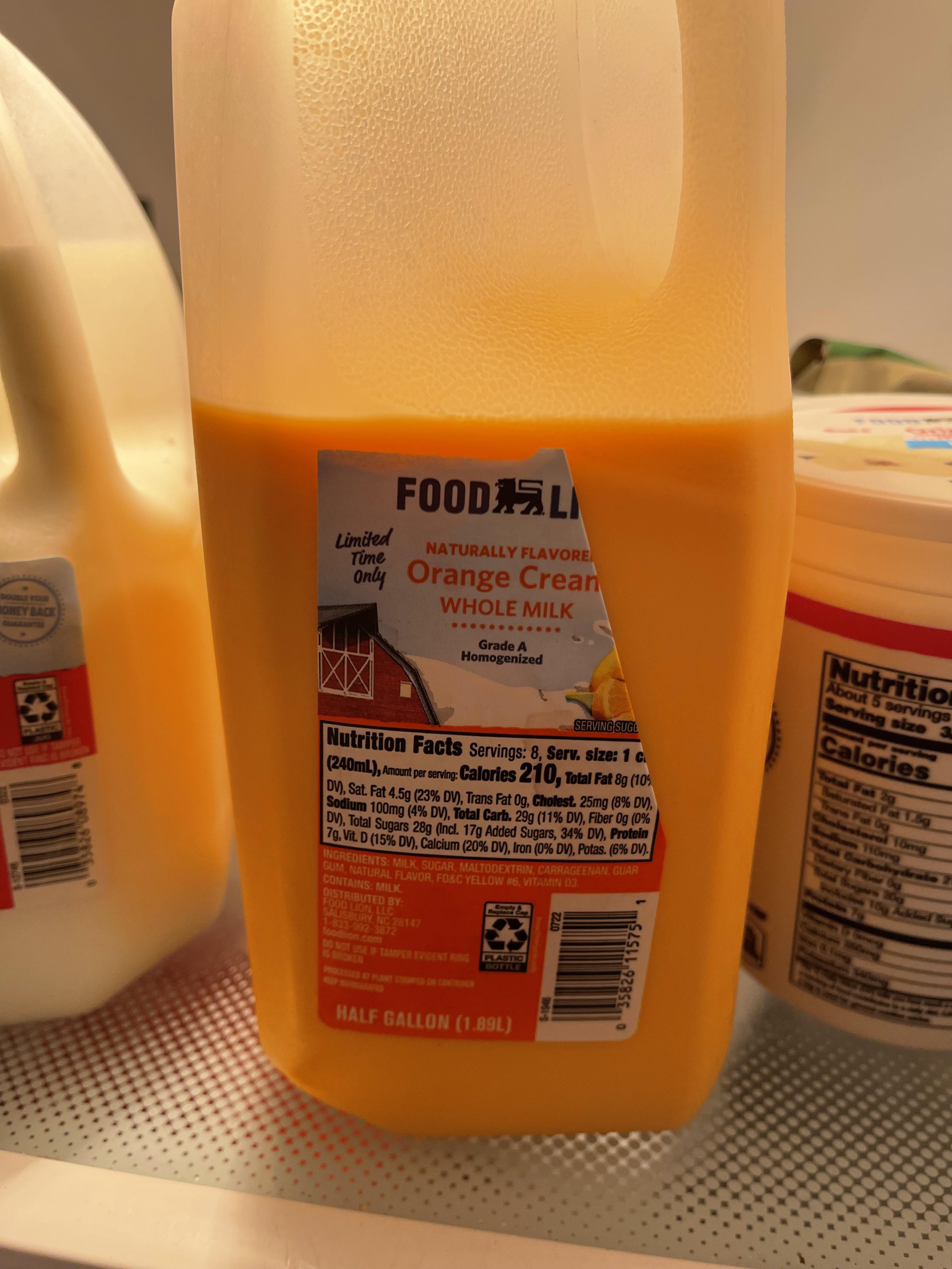 Orange milk it taste like a liquid creamsicle r/mildlyinteresting