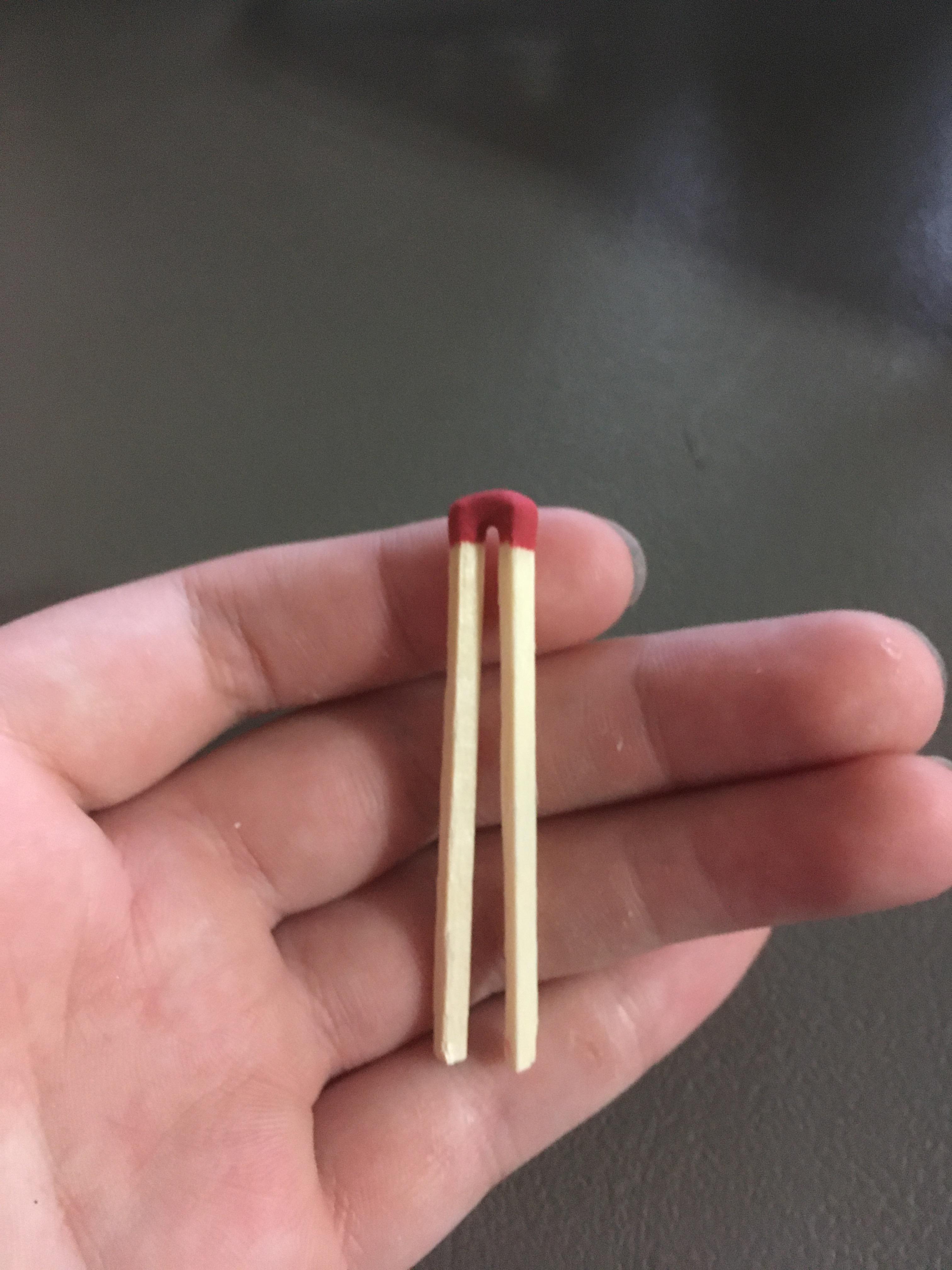 Two matches stuck together kissing r/mildlyinteresting