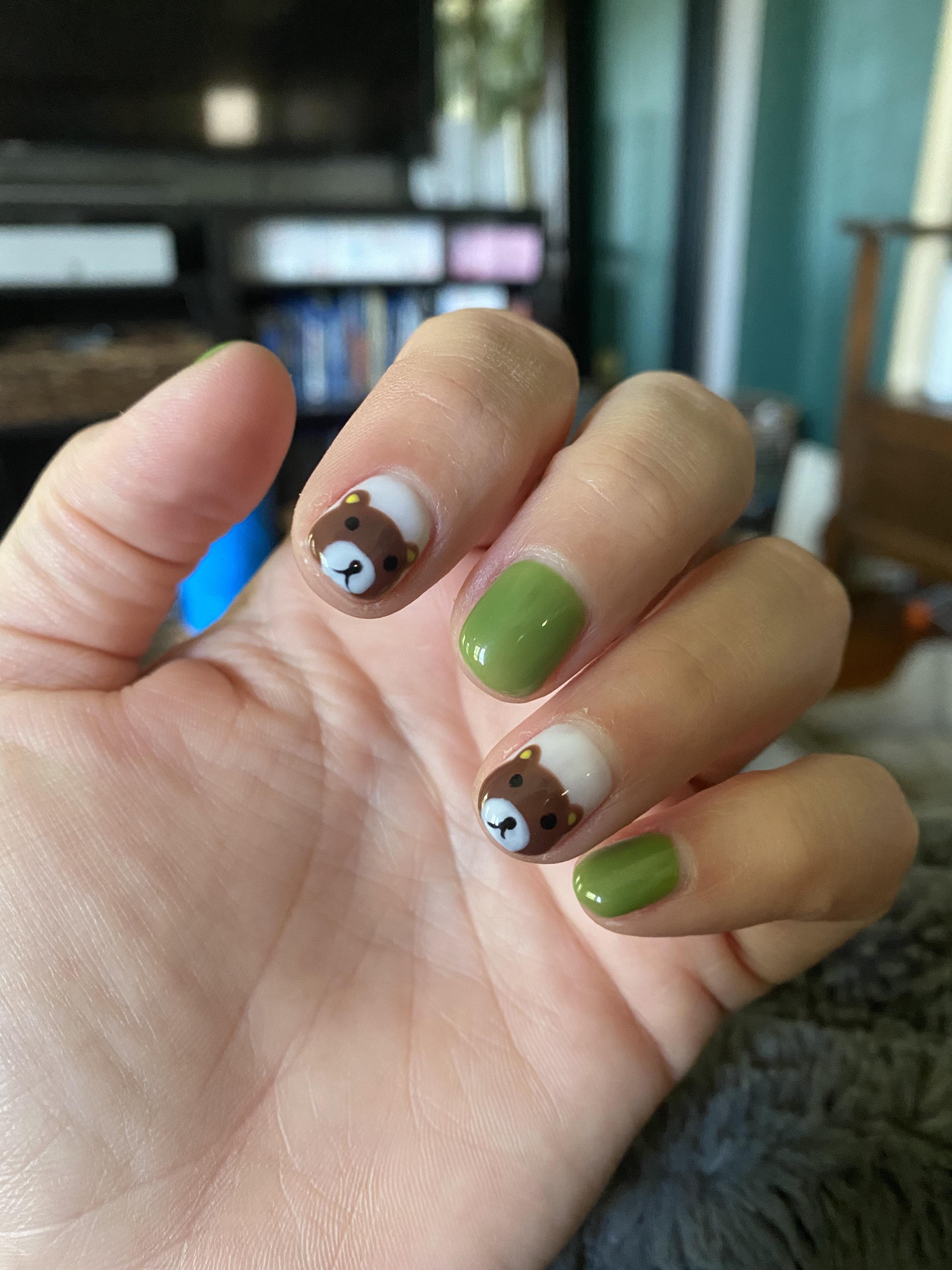 Teddy Bear Nail Art