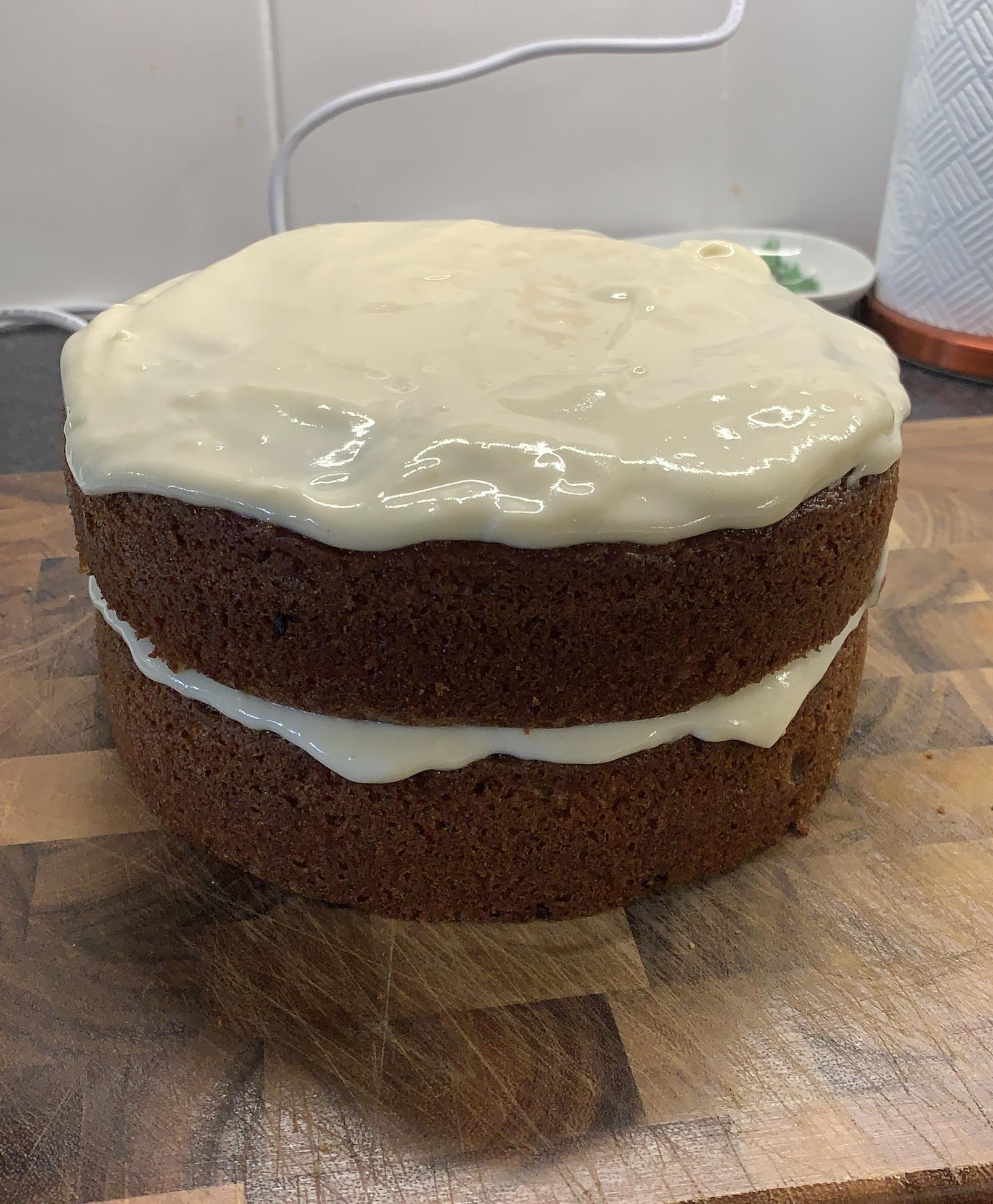 Second quarantine cake. Carrot and Raisin with a cream cheese topping