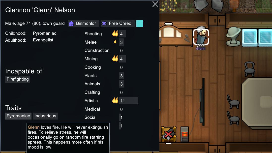 Pyromaniac guest chilling on top of my fire extinguisher, cause he