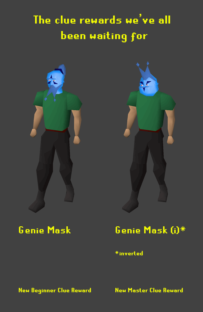 New clue reward suggestion Genie Mask and Genie Mask (i) / (inverted