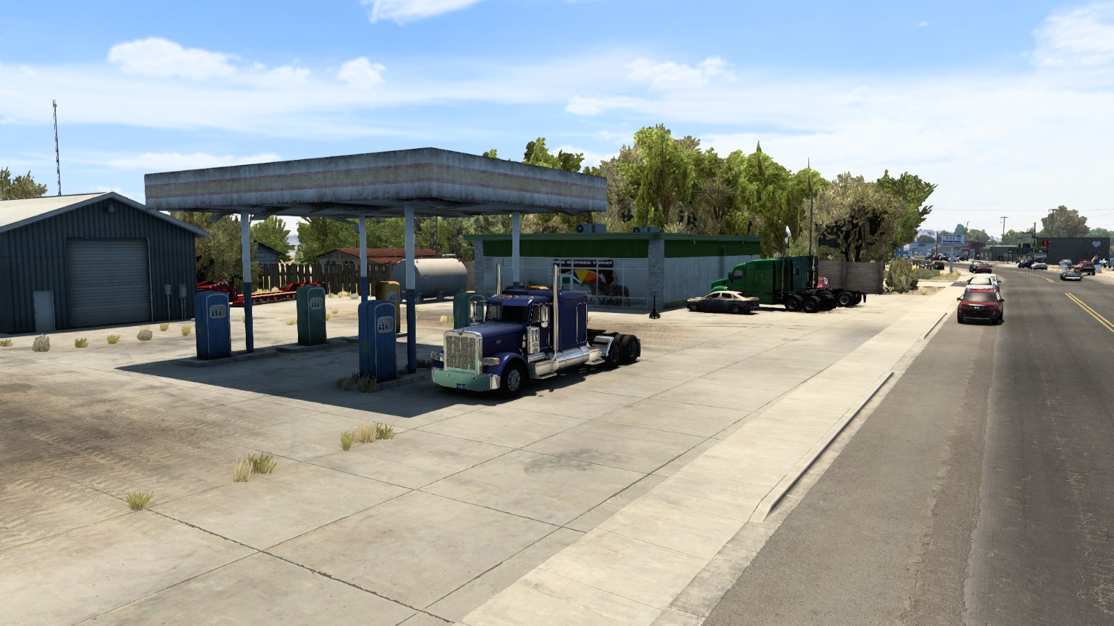 Refueling in Baggs, Wyoming r/trucksim