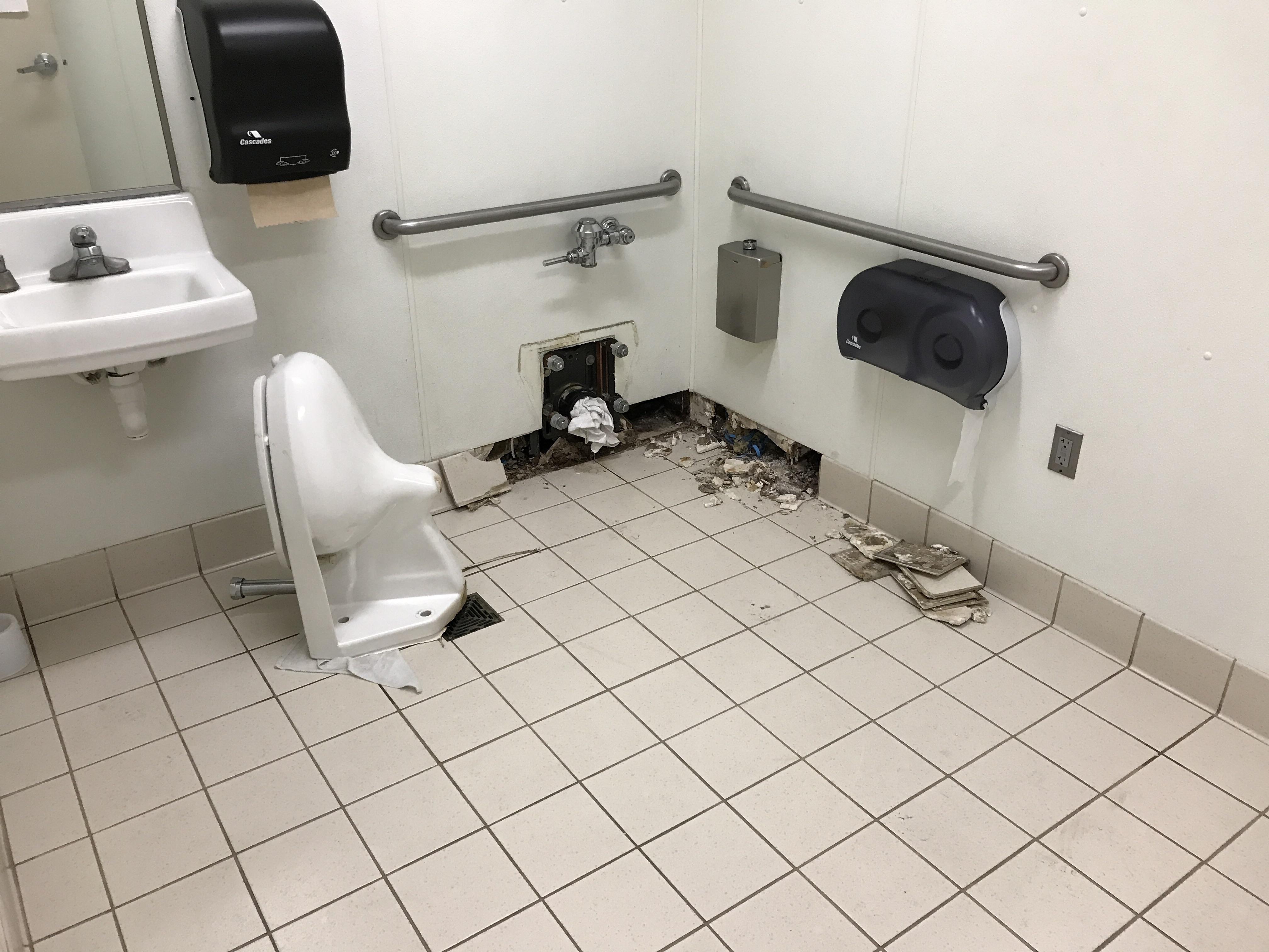 When you're about to shat your pants and you walk into the bathroom and