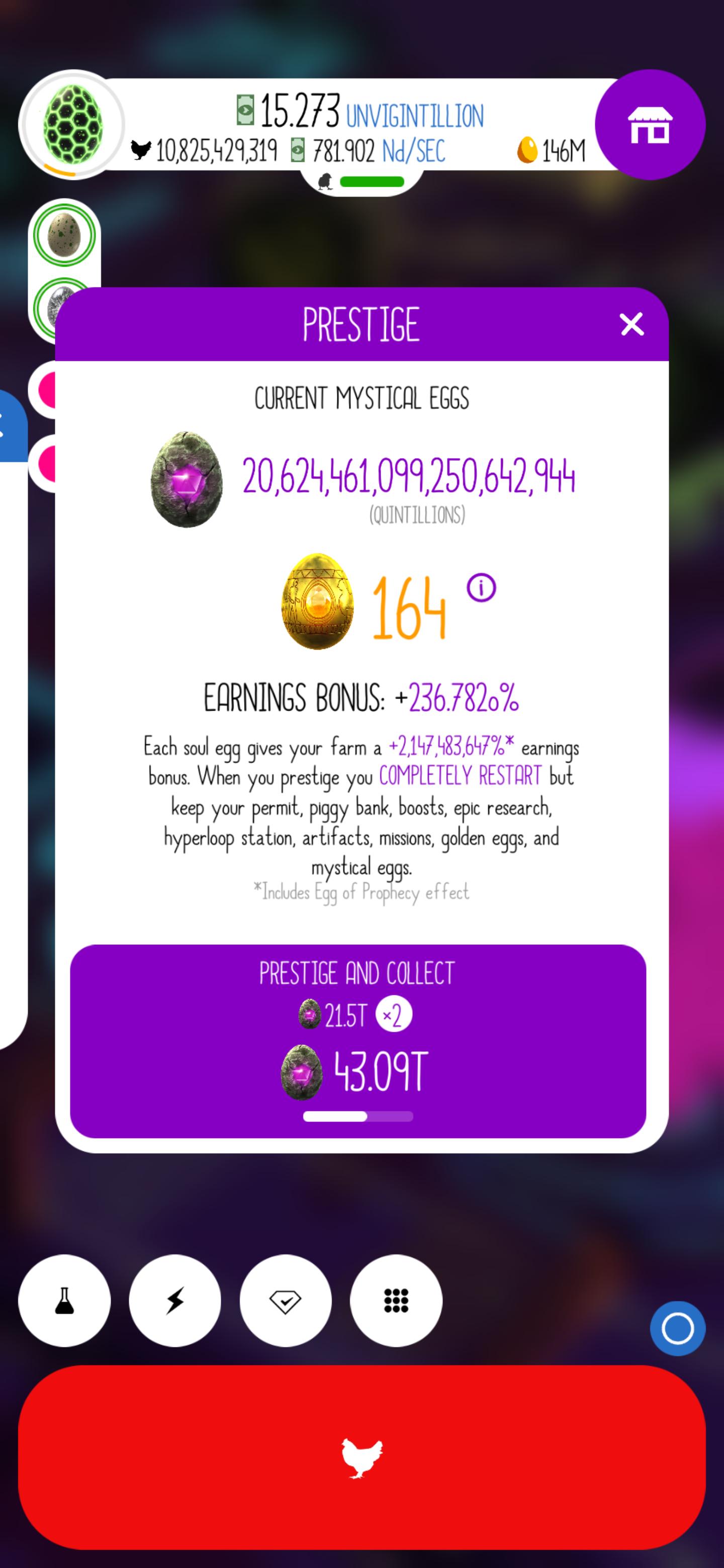 What's the point of getting more Eggs of Prophecy if the earnings bonus