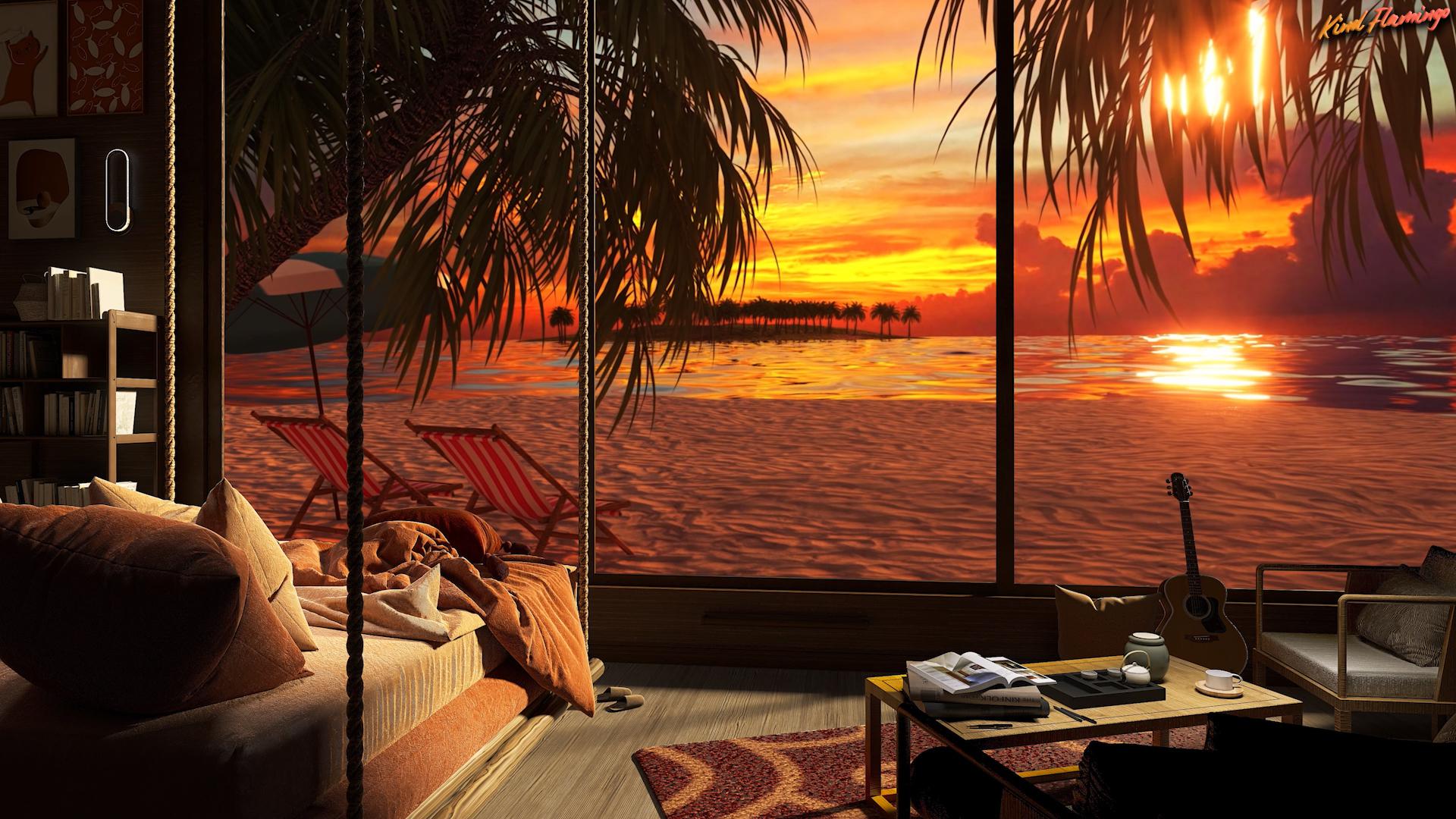 Sunset Ambience in a Cozy Cabin for Youtube r/cozy