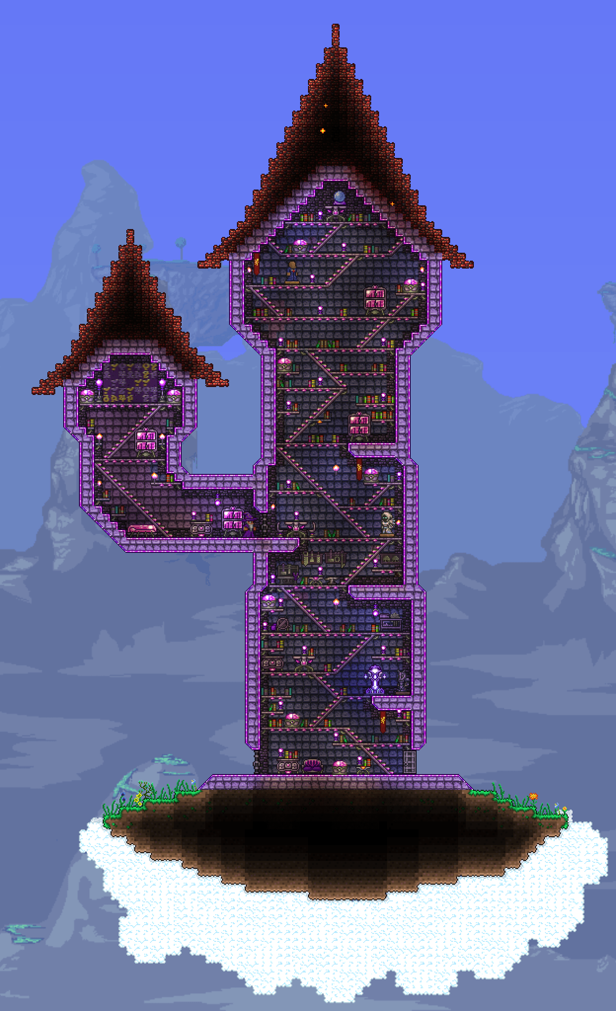 Floating Wizard Tower, Criticism Encouraged. Terraria