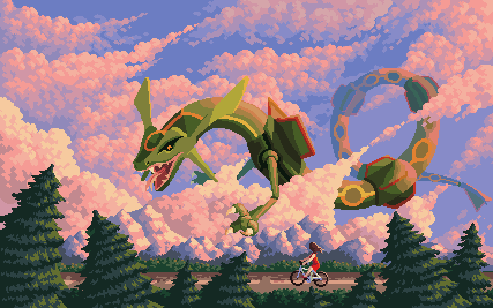 Pixel art Rayquaza I drew a few weeks ago ) r/pokemon