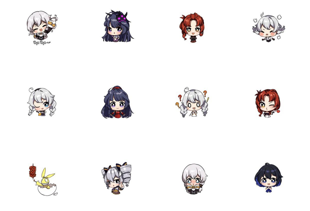Honkai Impact got a digital Phone sticker set in the Sticker Collection