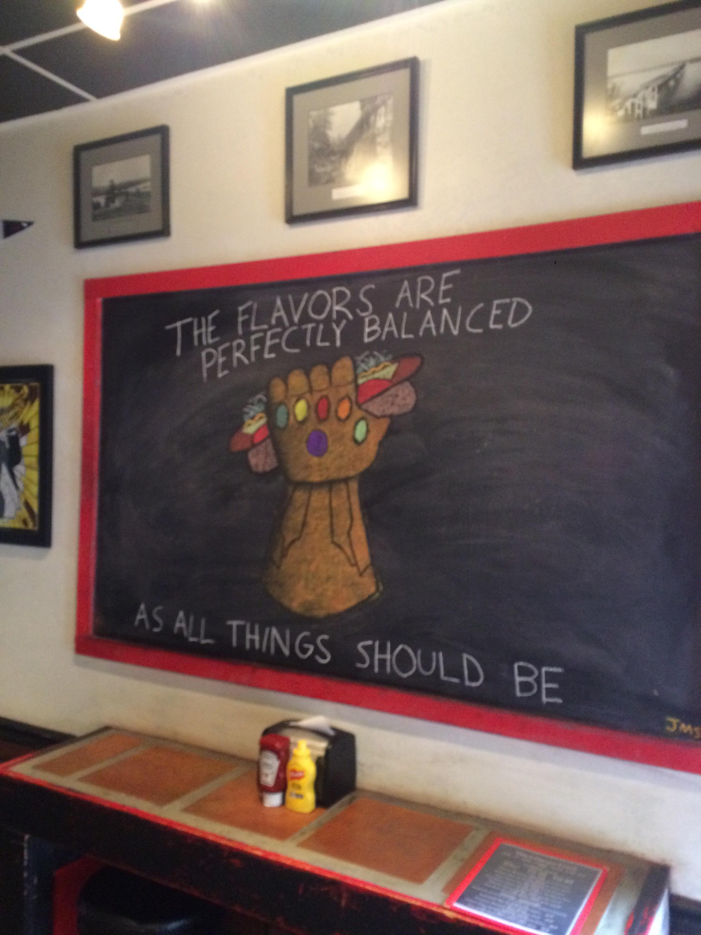Chalk art at a restaurant near my school r/marvelstudios