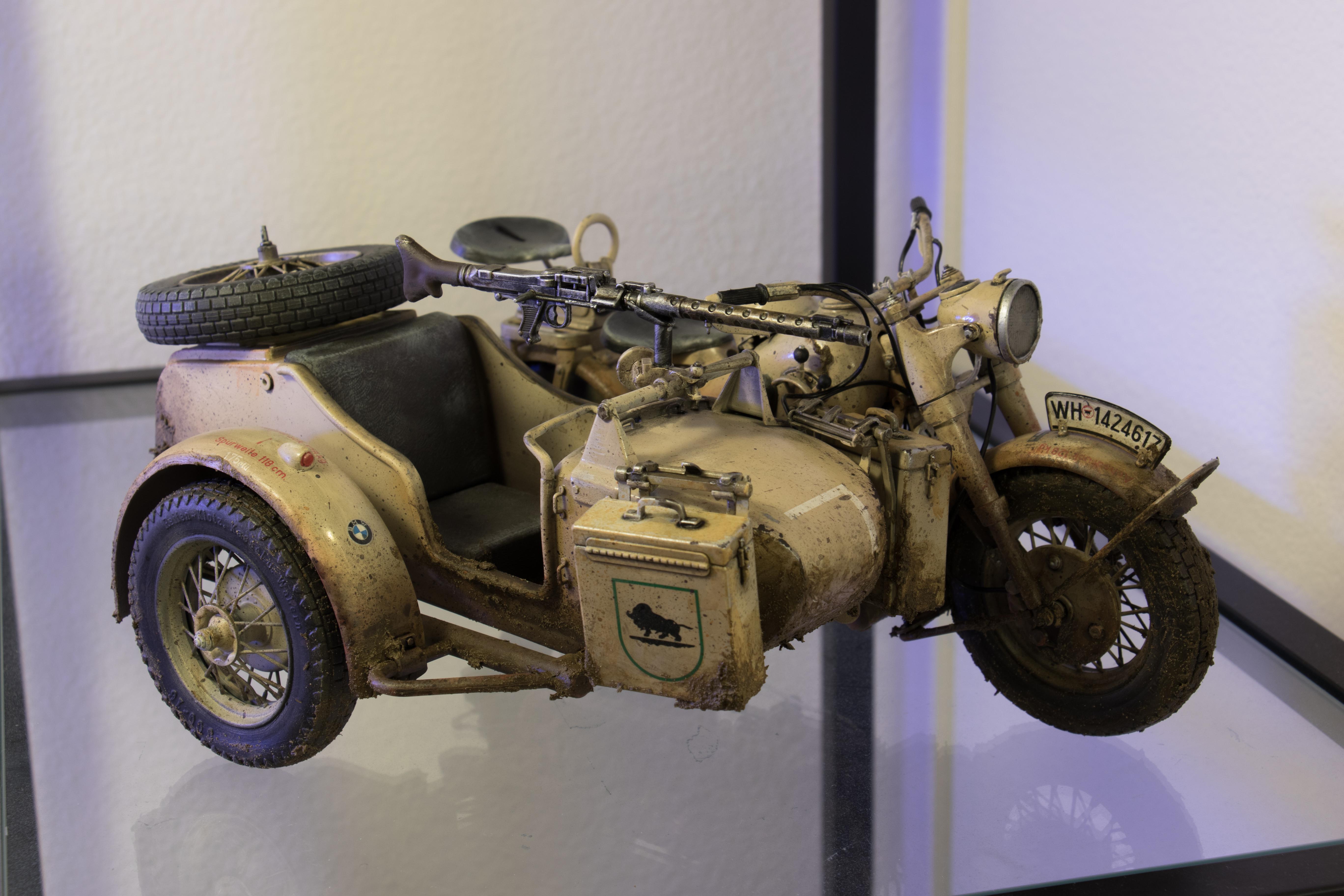 Italeri 1/9 BMW R75 German Military Motorcycle with Sidecar. First