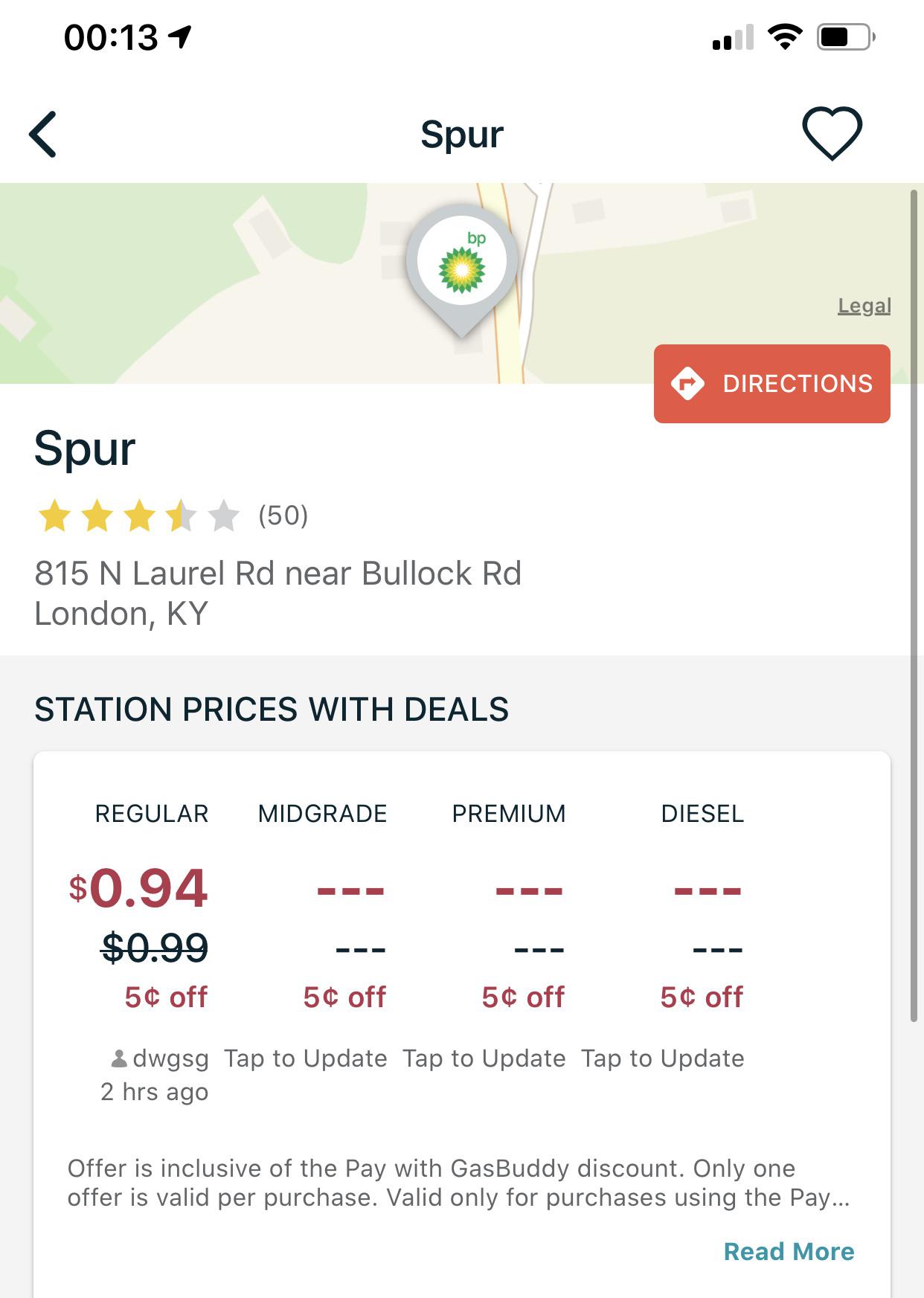 A BP station in London, KY currently has the cheapest gas in America