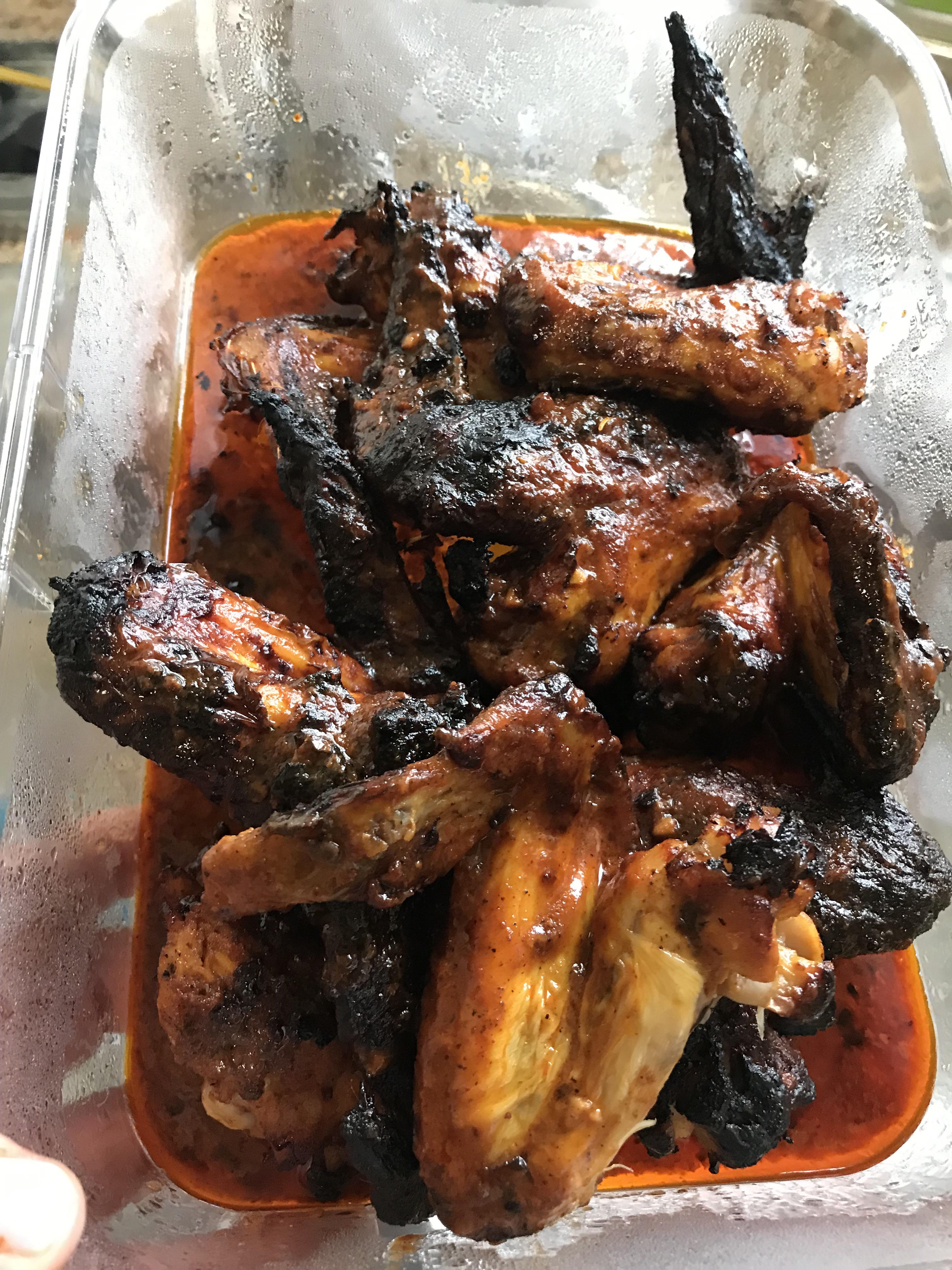 My first air fryer meal! These wings are a bit spicy but are on point