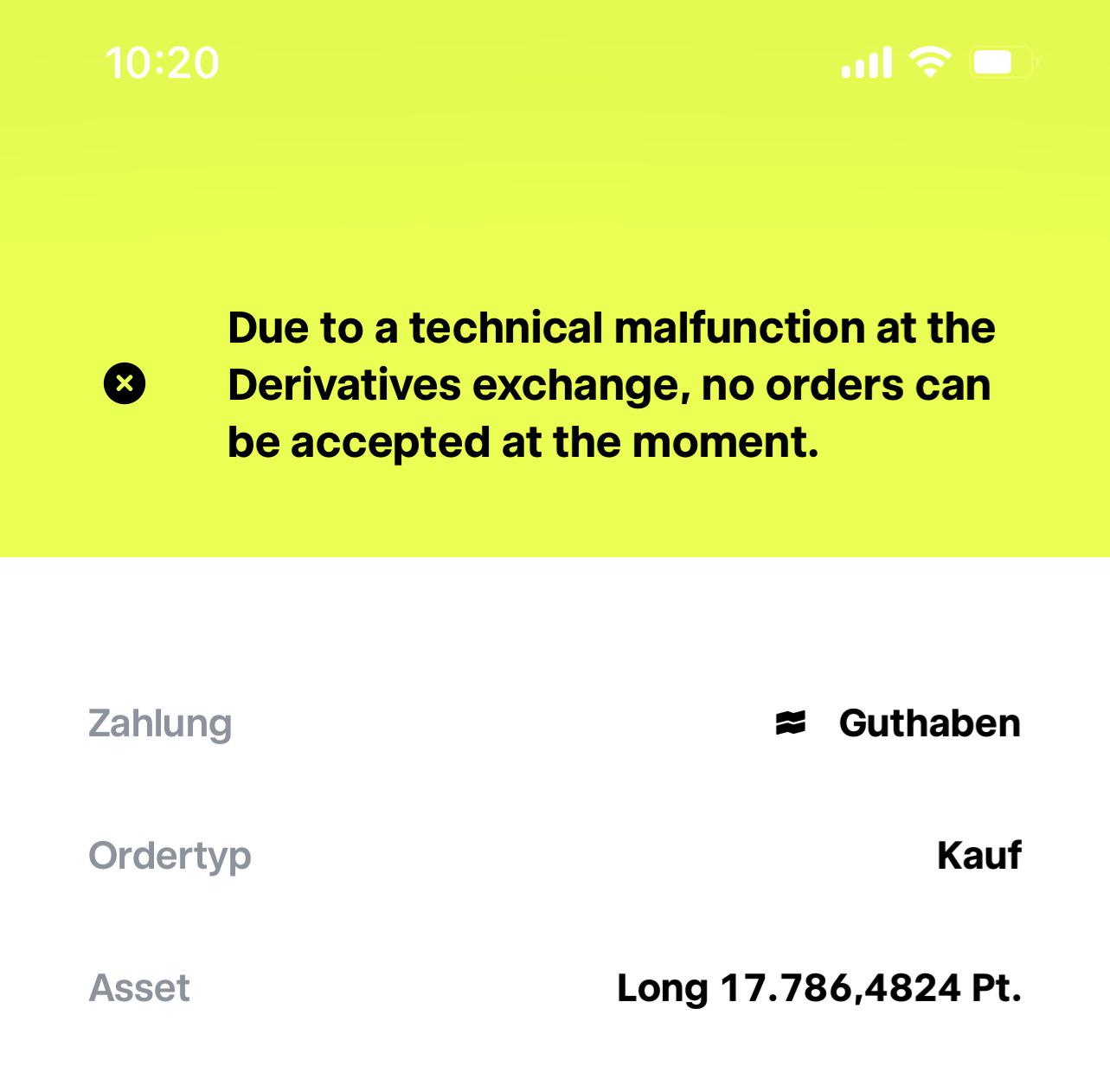 TR Handel geht nicht r/mauerstrassenwetten