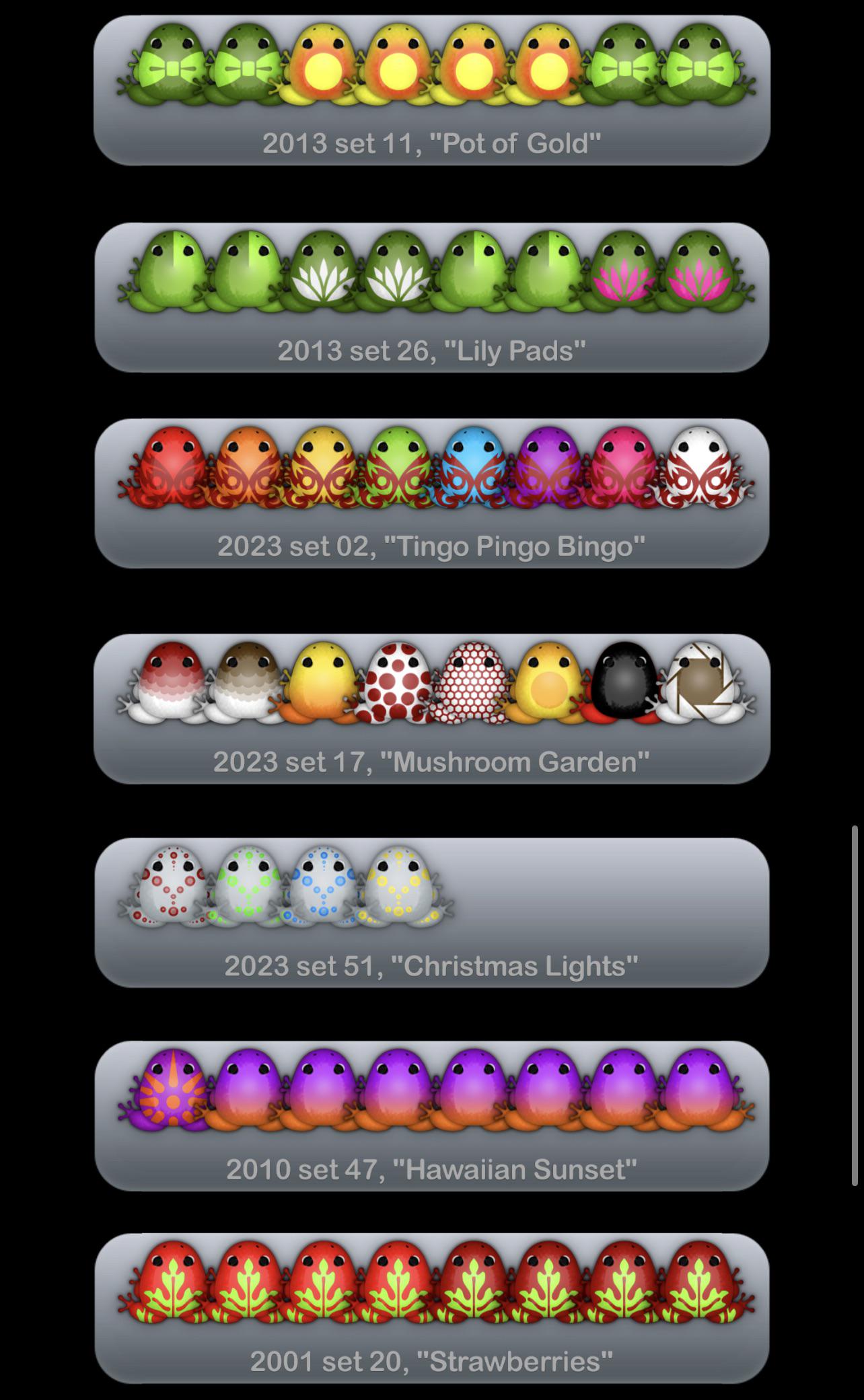 Sets available! r/Pocketfrogs