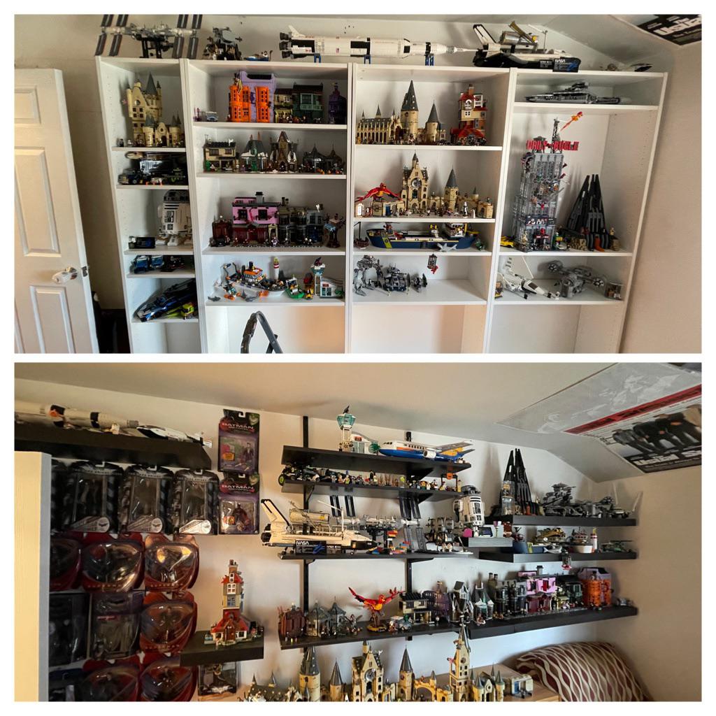 Upgraded my shelving today. Very happy with the Billy bookcases from