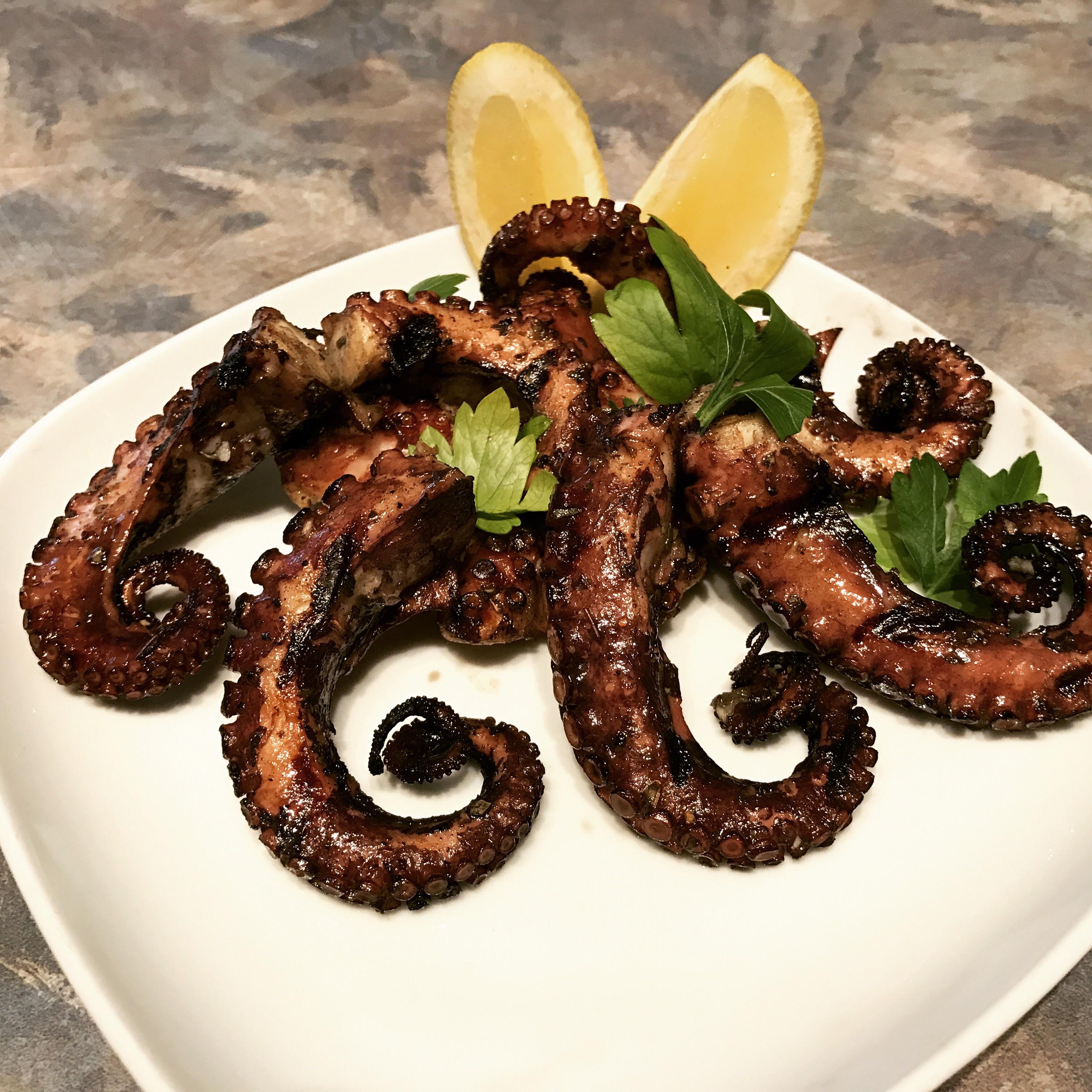 [Homemade] Greek style BBQ octopus. r/food