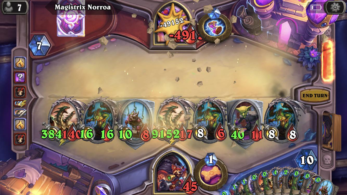 So big the text is behind some minions and the hero power