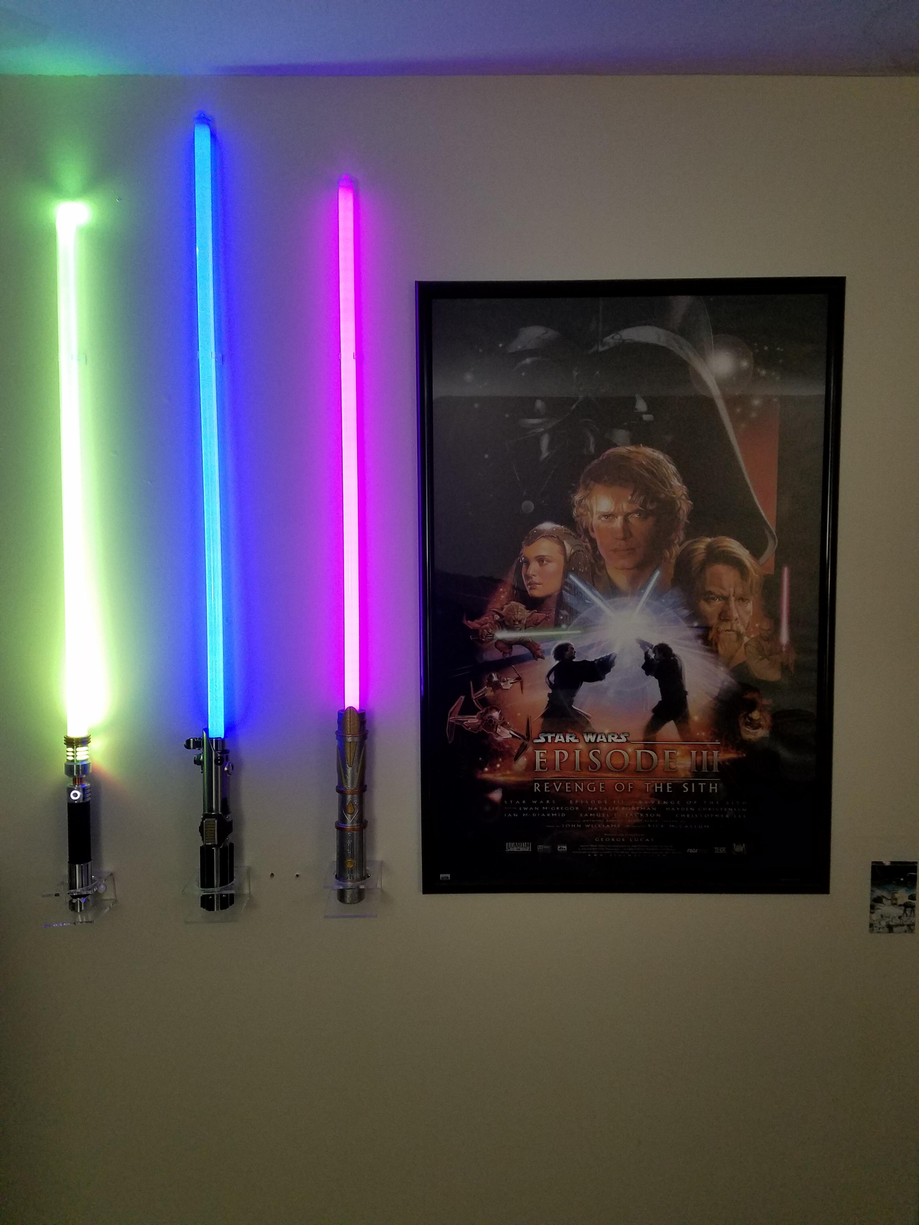 Just finished my first lightsaber display! r/lightsabers