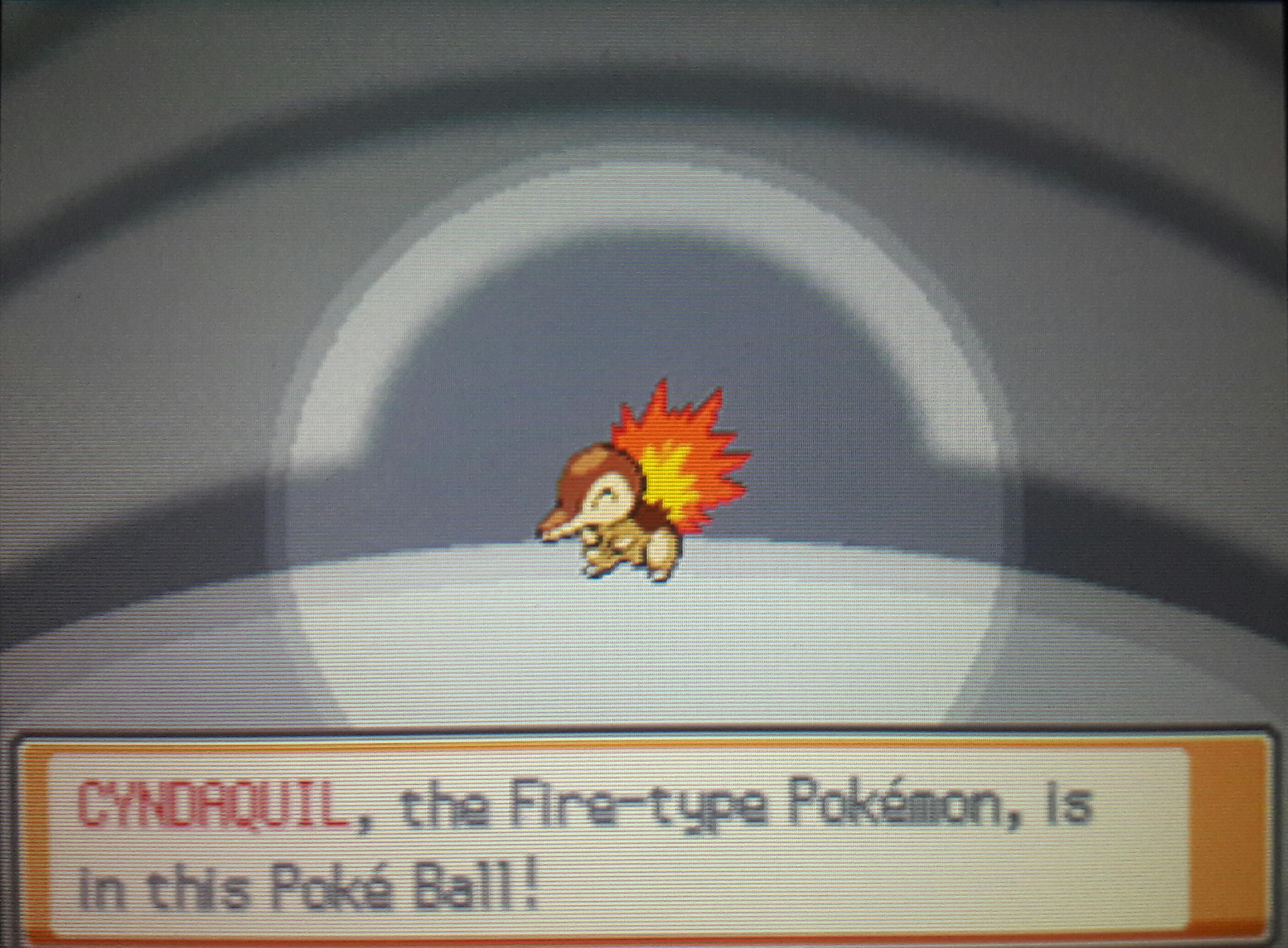 [4] Shiny Cyndaquil in Soul Silver after 524 soft resets! Was so lucky