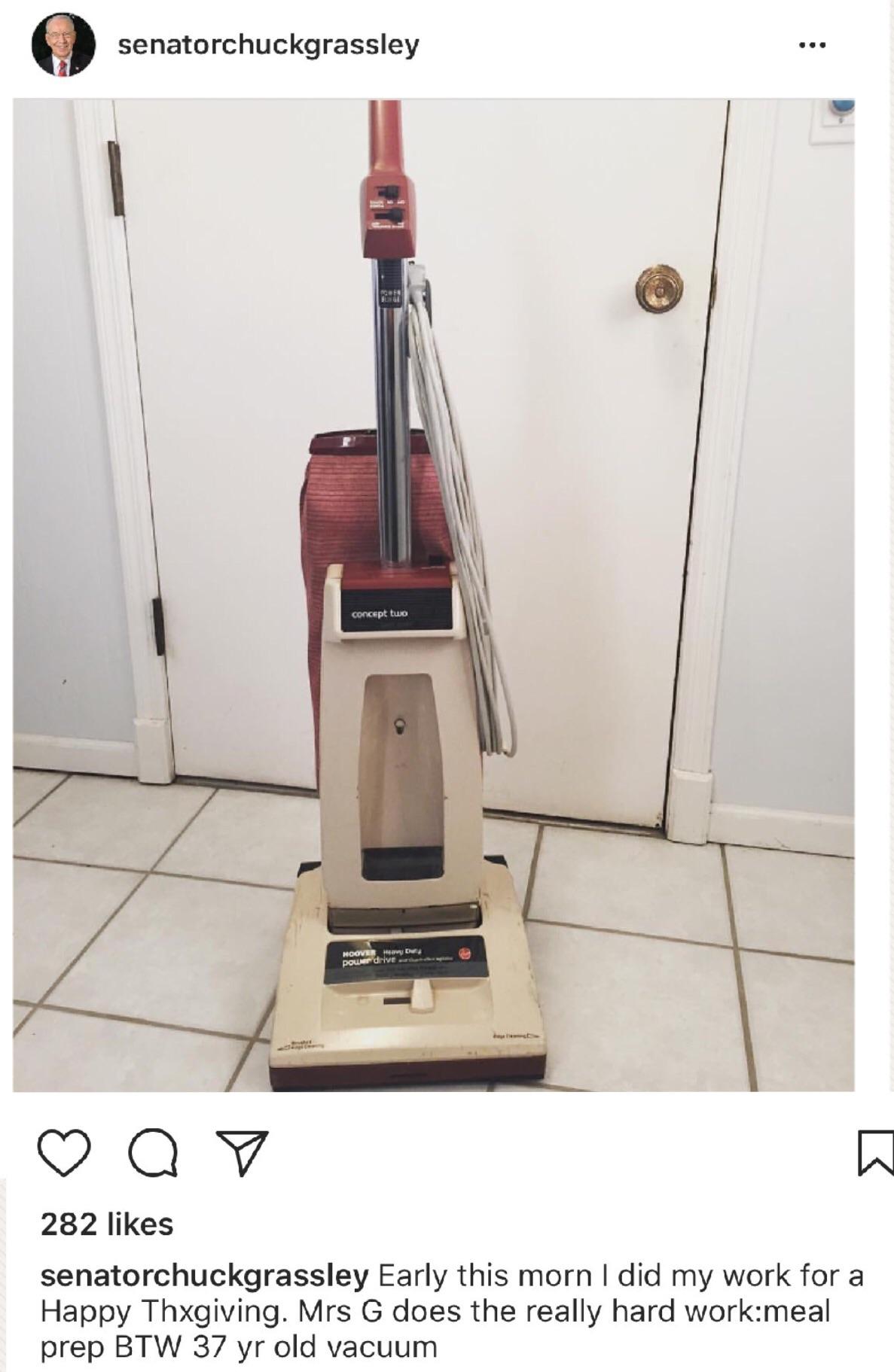 US Senator from Iowa Chuck Grassley (84) posted this on