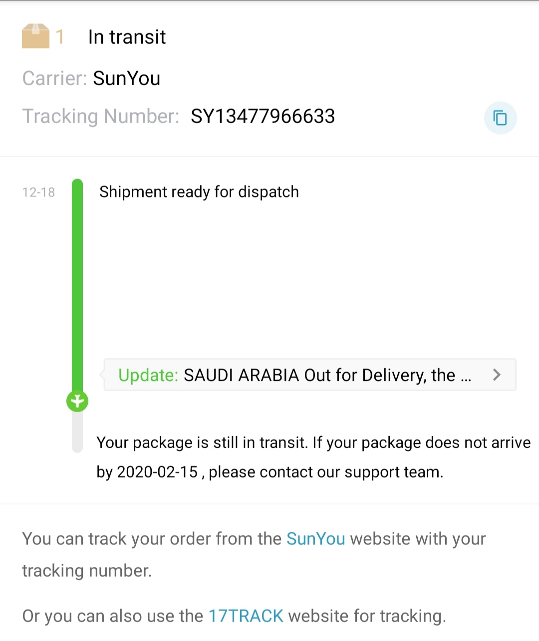 Plz help!! Its been a month since its out for delivery update has come