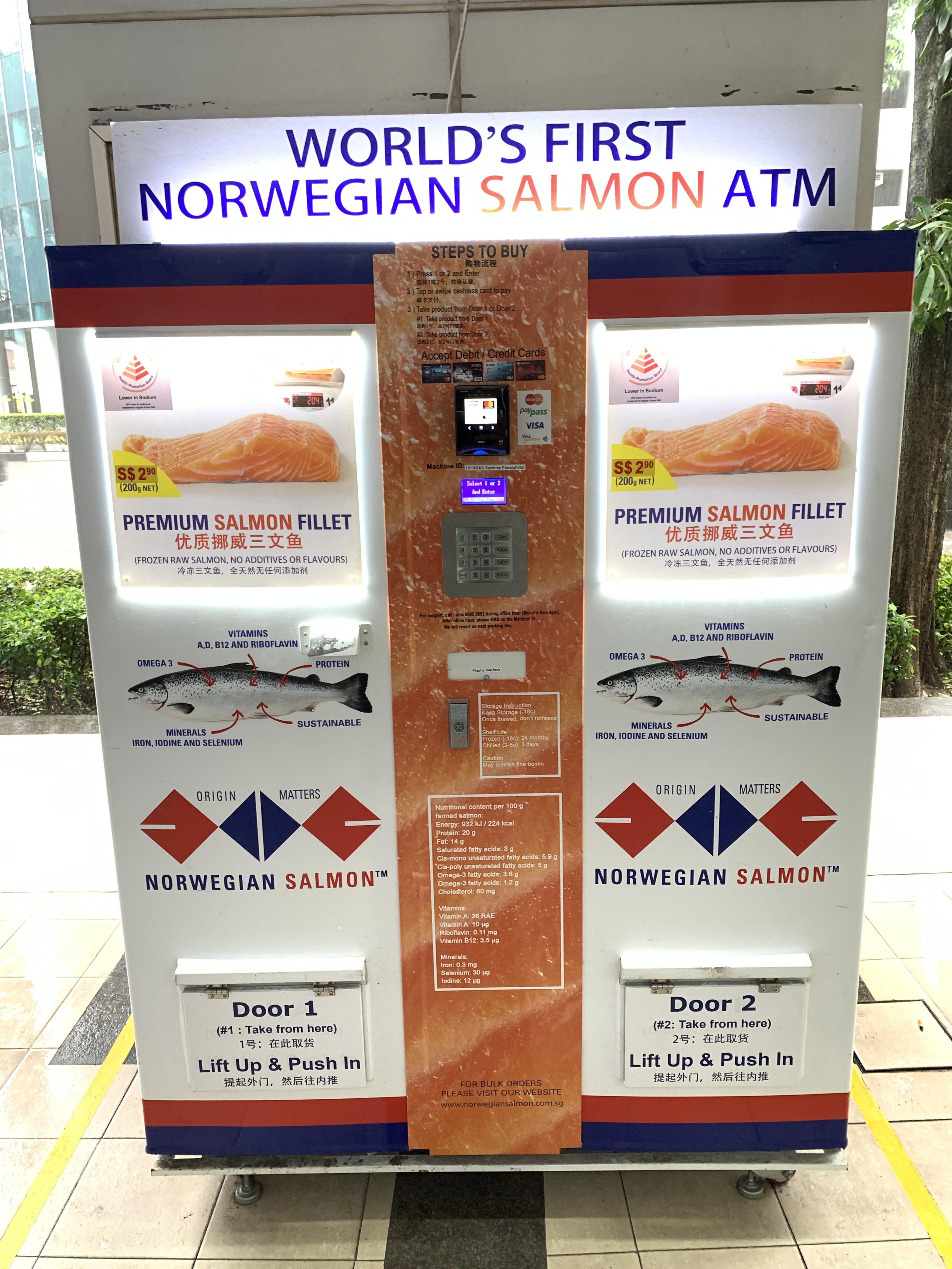 Buy Salmon 24/7 from this Salmon vending machine found in Singapore r