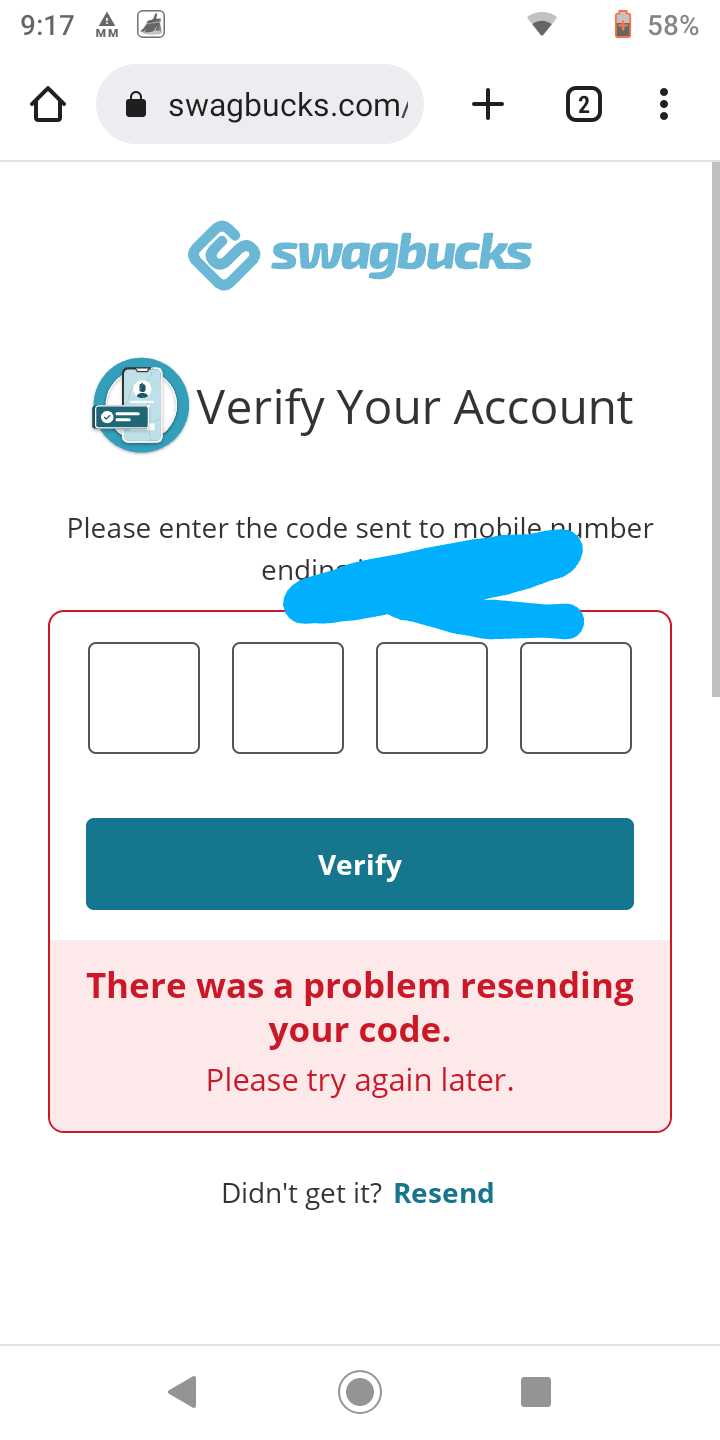 Does my account need a new phone number? It won't let me cash out for a