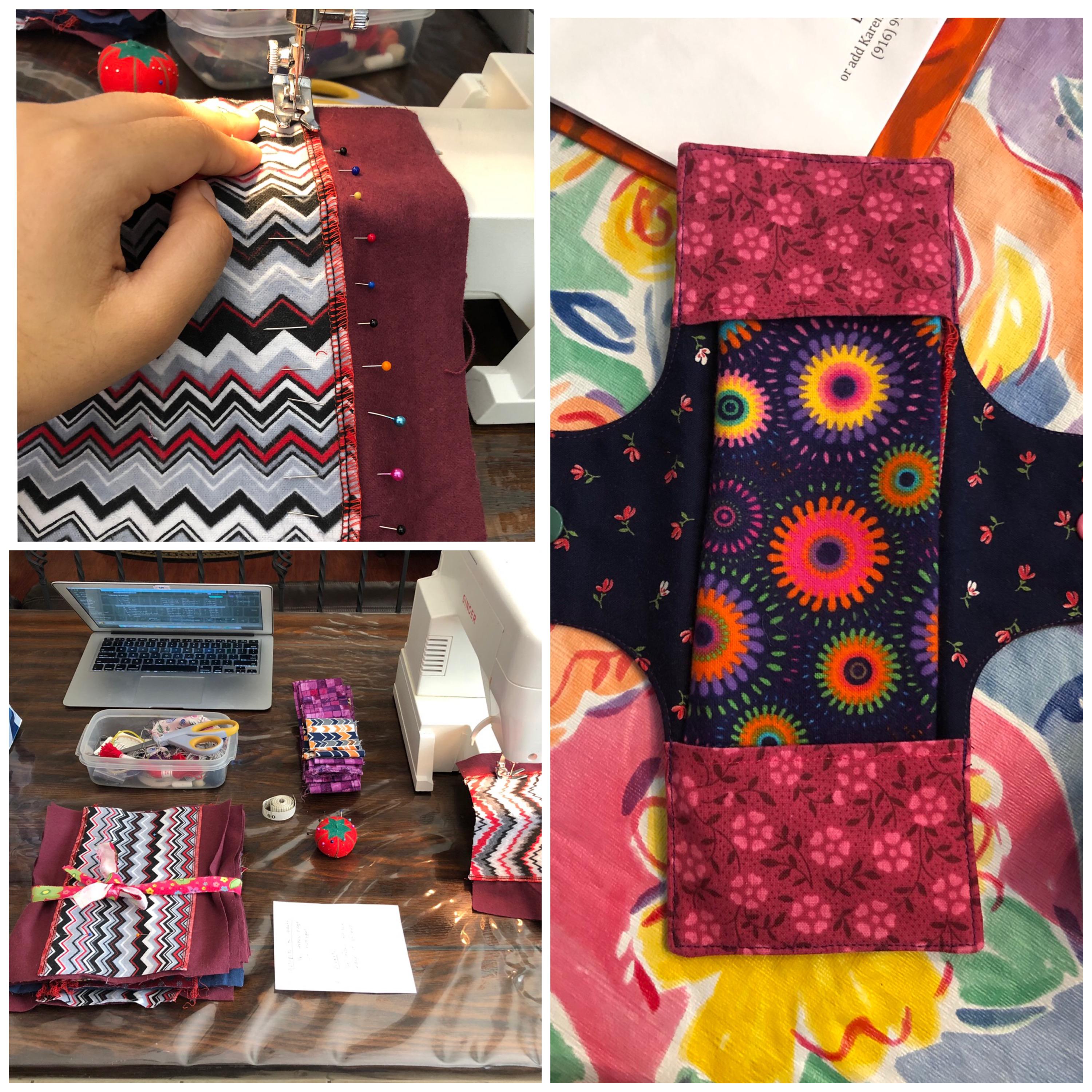 I’m sewing reusable sanitary pads for a nonprofit that distributes