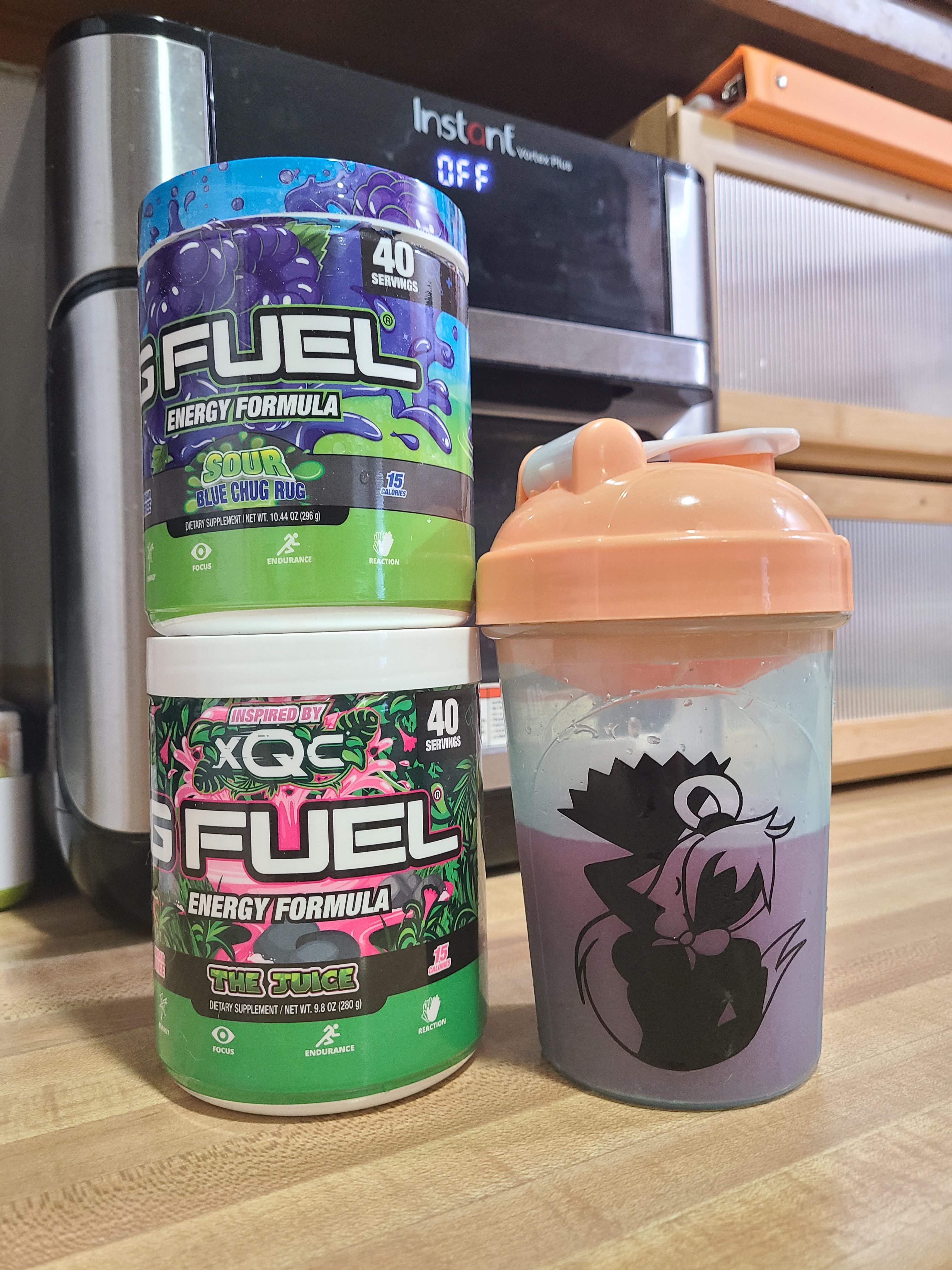 The Juice X Sour Blue Chug Rug = Grape Taffy r/GFUEL