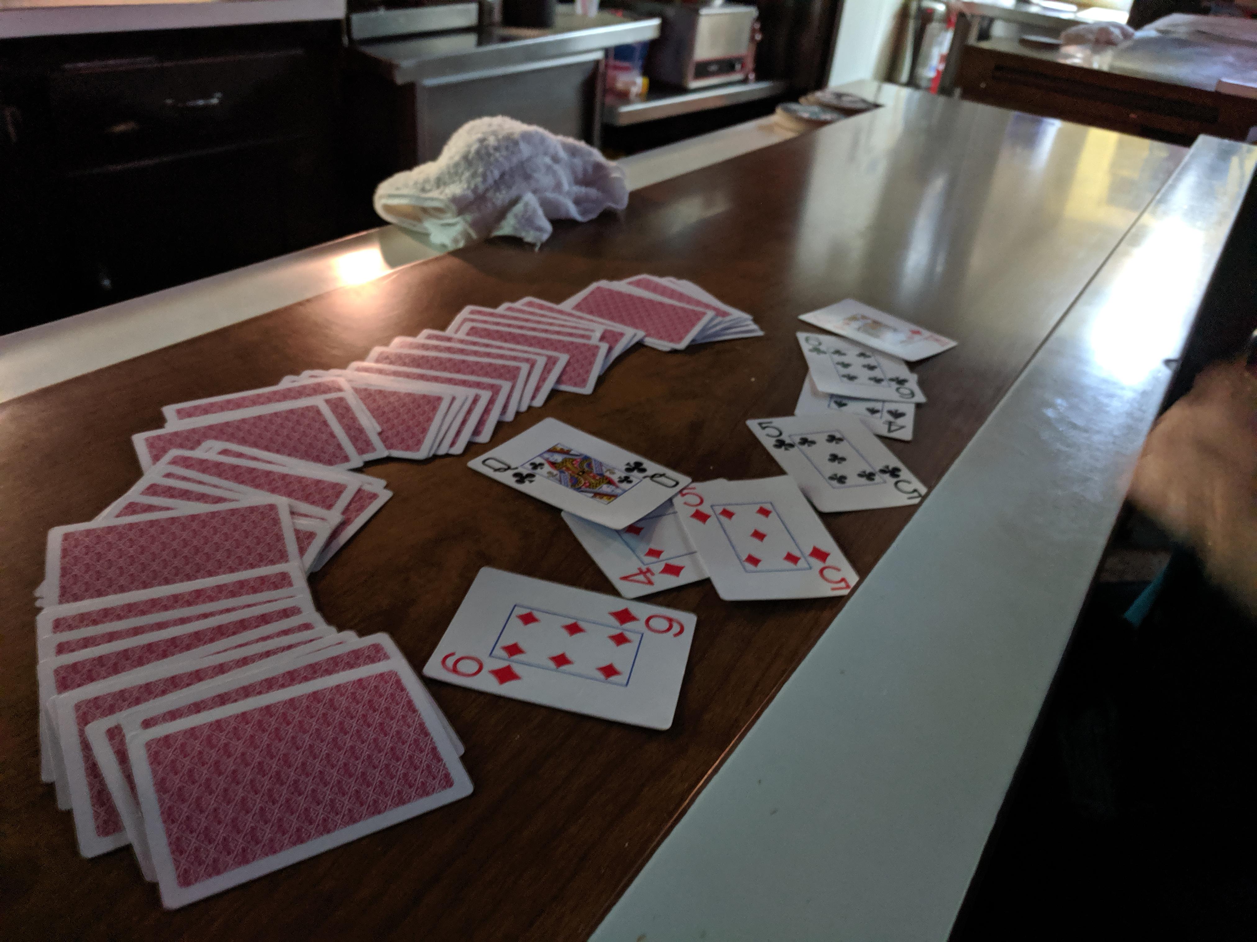 pulled 4, 6, 5 at the same time. then they pulled a King and I pulled a