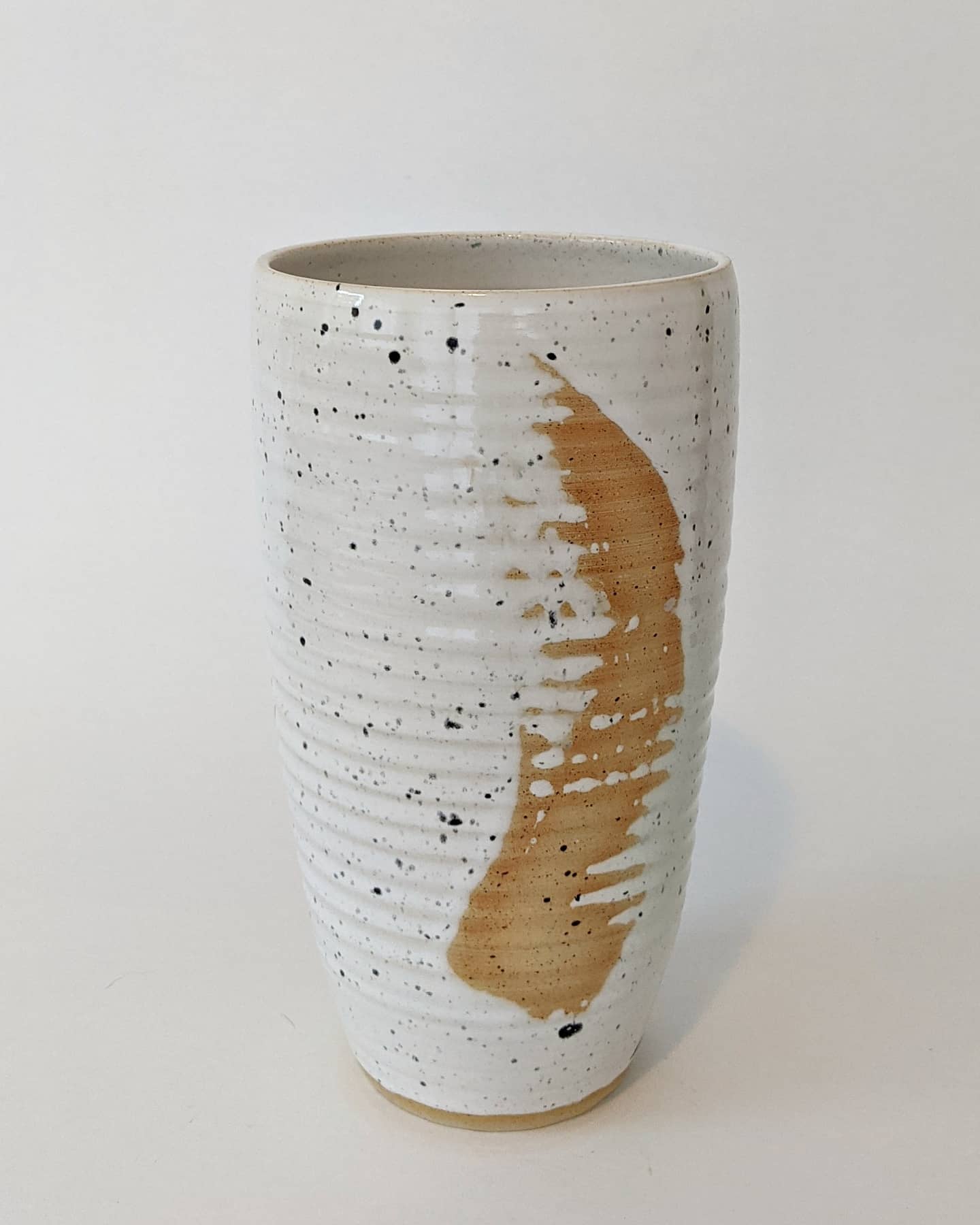 Fresh from the kiln vase with latex resist r/Pottery