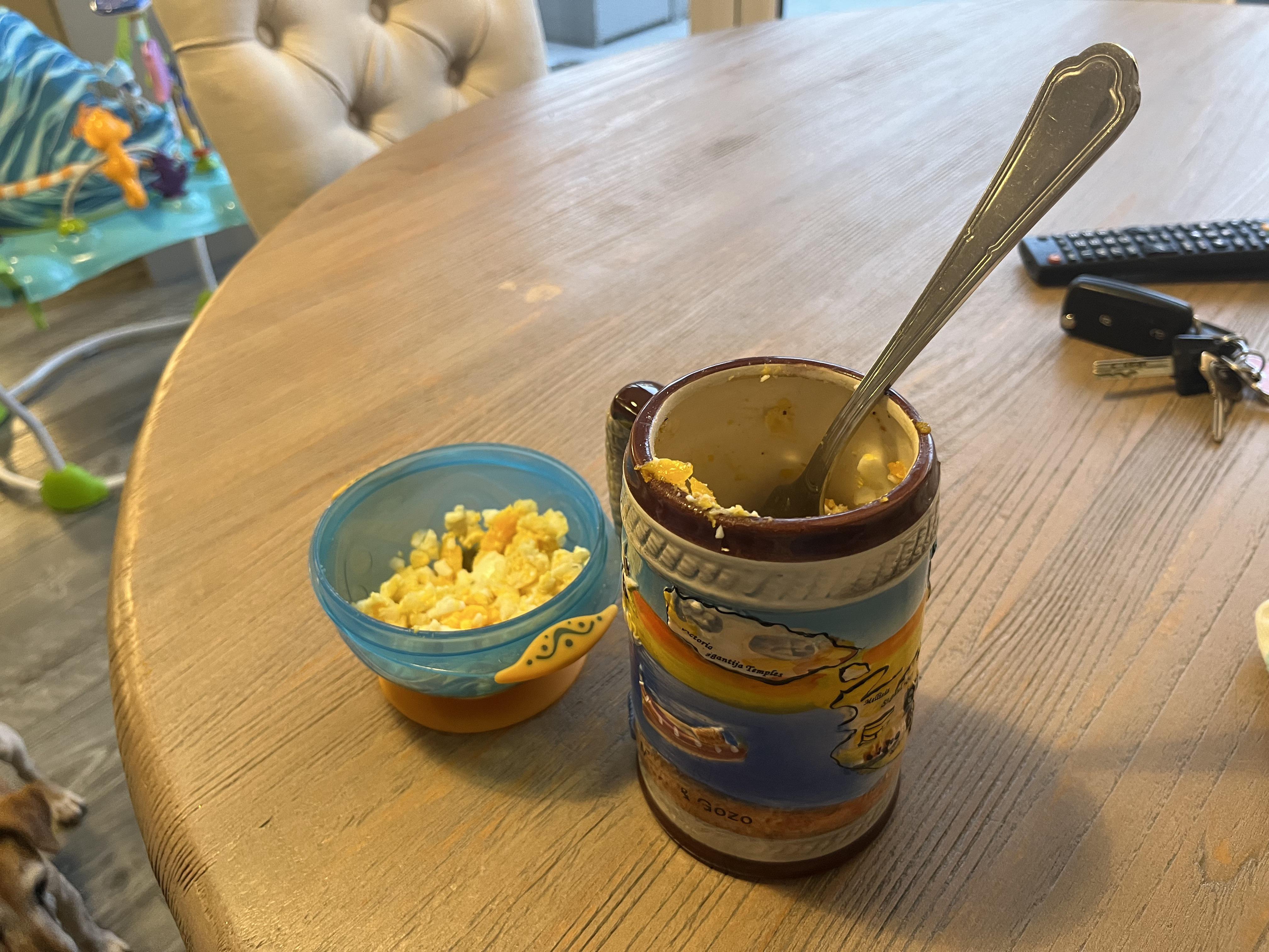 Egg in a cup is this just an Irish thing. Both daddy and baby having