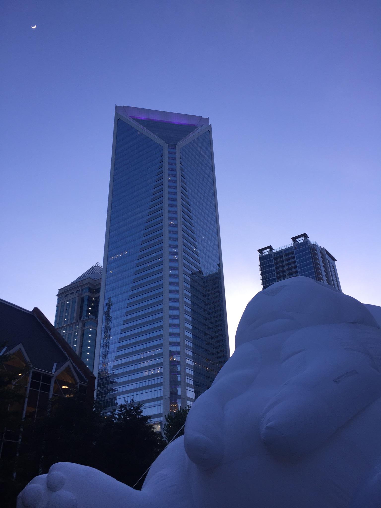 Duke Energy Center, Charlotte NC with a giant inflatable rabbit r/architecture