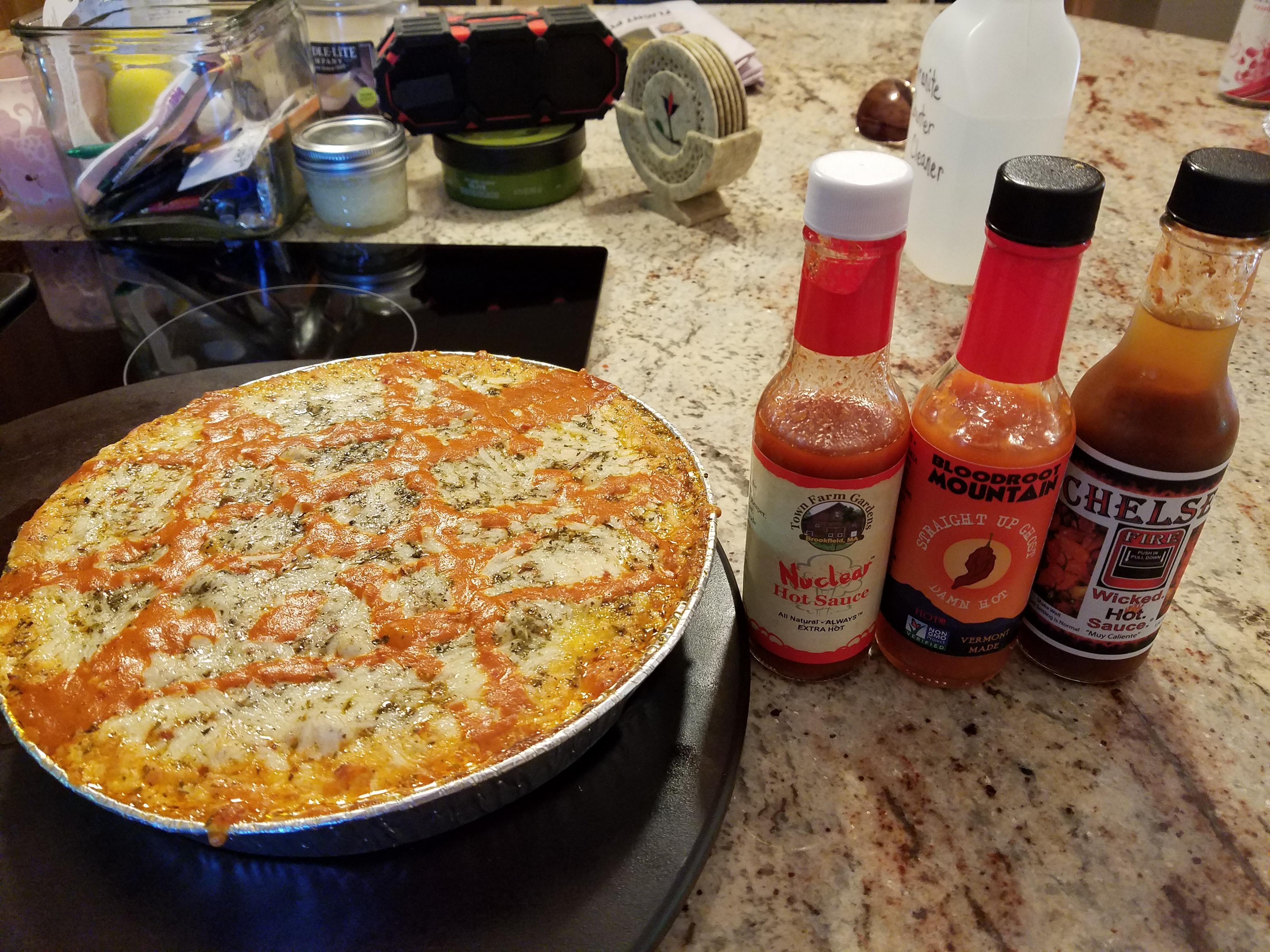 Buffalo Chicken Dip with some good local New England hot sauces