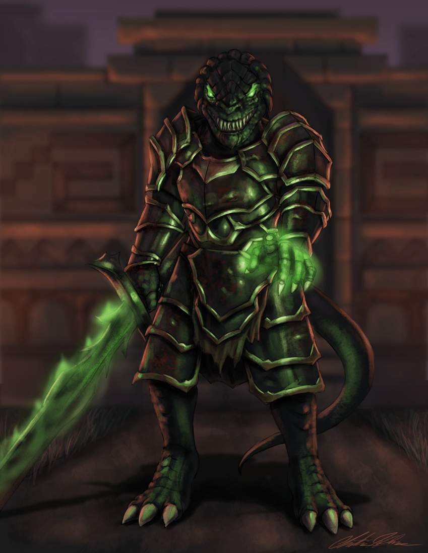 [OC] Savaxxis, Dragonborn Warlock. Character Commission r